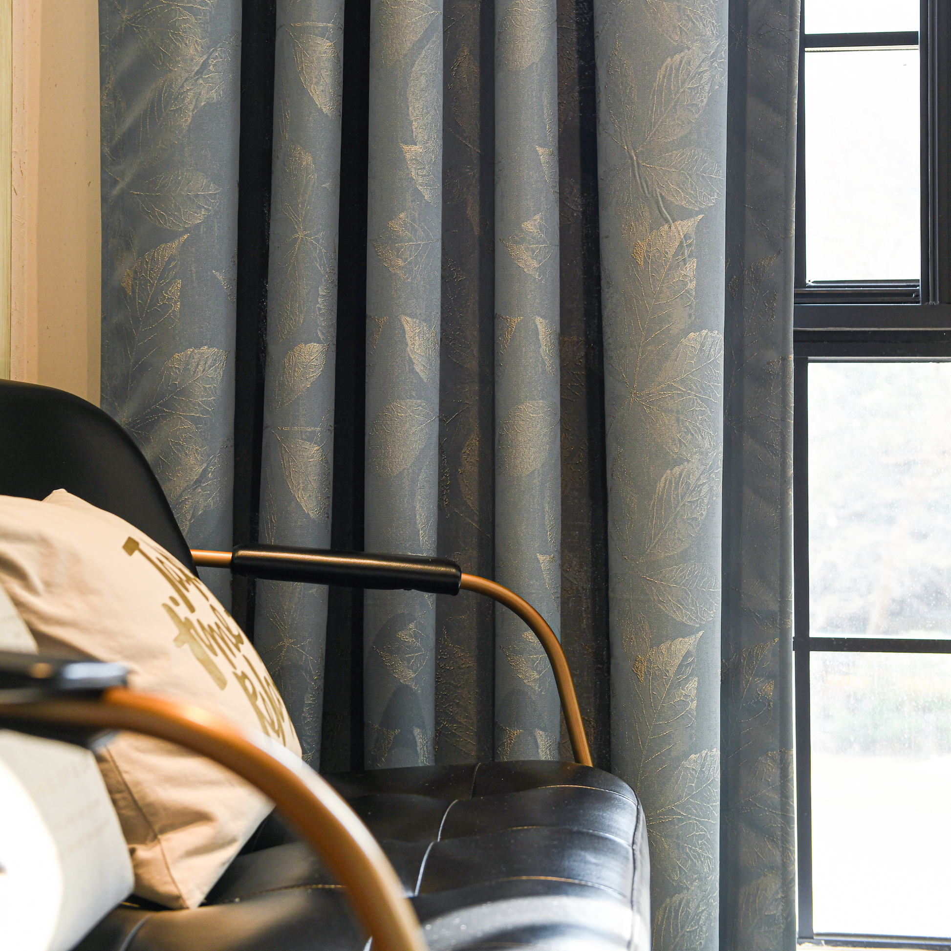 Clementine embroidered-pattern pure cotton curtain with floral design, featuring intricate embroidery and light, airy fabric.
