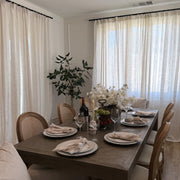 Daphne 100% Linen Wheat Grid Sheer Curtain