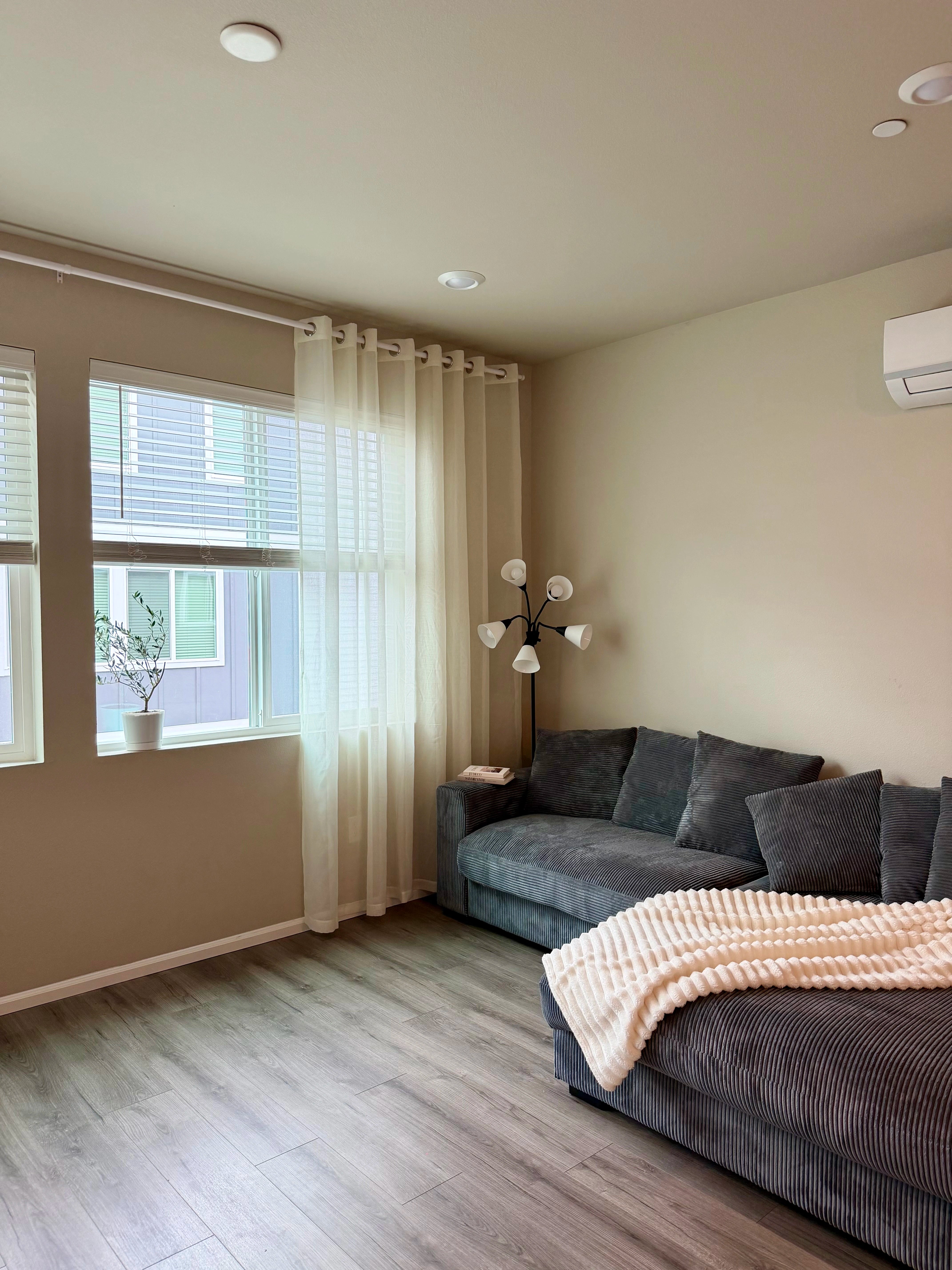 Custom Linen Texture Solid Sheer Curtains