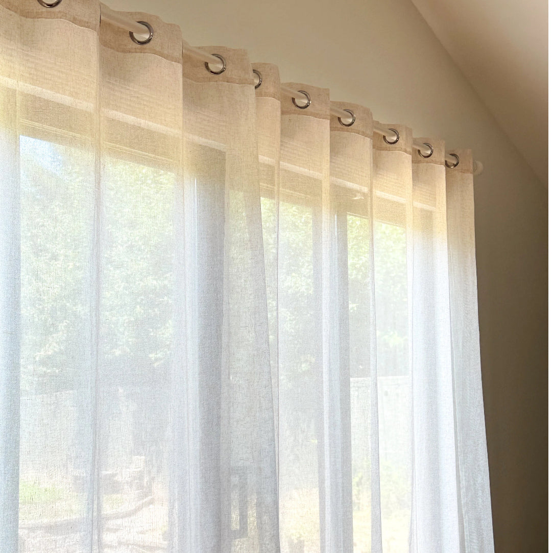 Rhea 100% Linen Natural Flax Slub Sheer Curtain