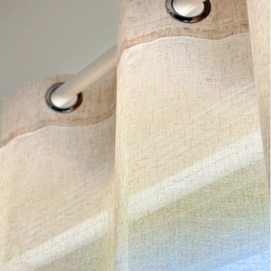 Rhea 100% Linen Natural Flax Slub Sheer Curtain