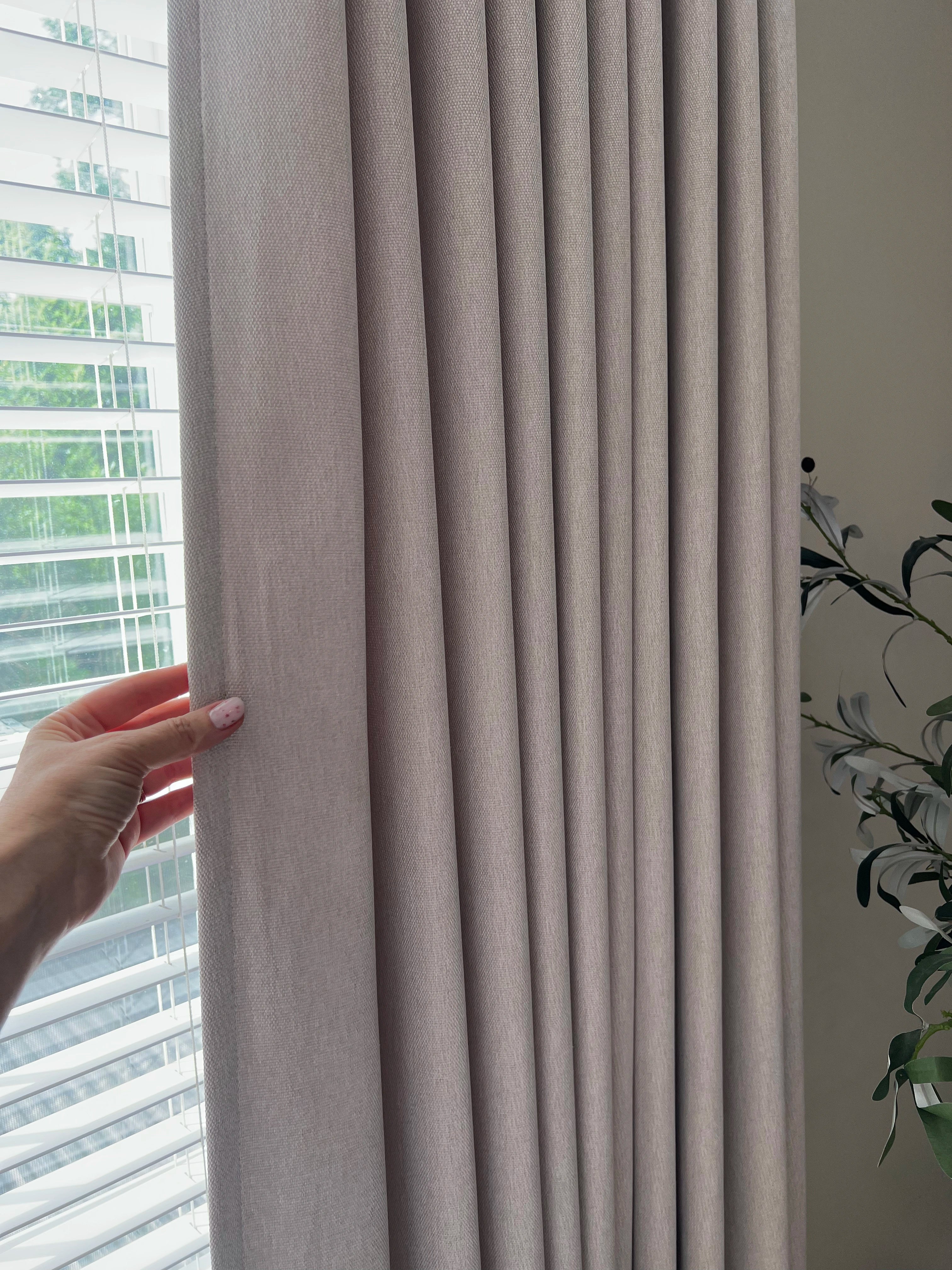 Natural Linen Blackout Woven Texture Curtains