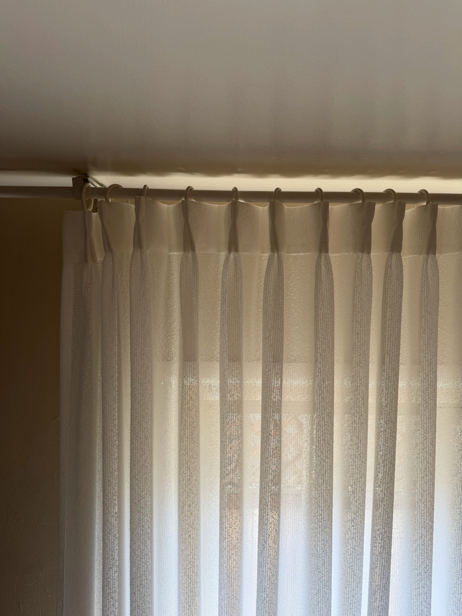 Custom Selene Snow Mist linen sheer curtain by DWCN Official, showcasing lightweight, semi-transparent fabric for elegant window decor.