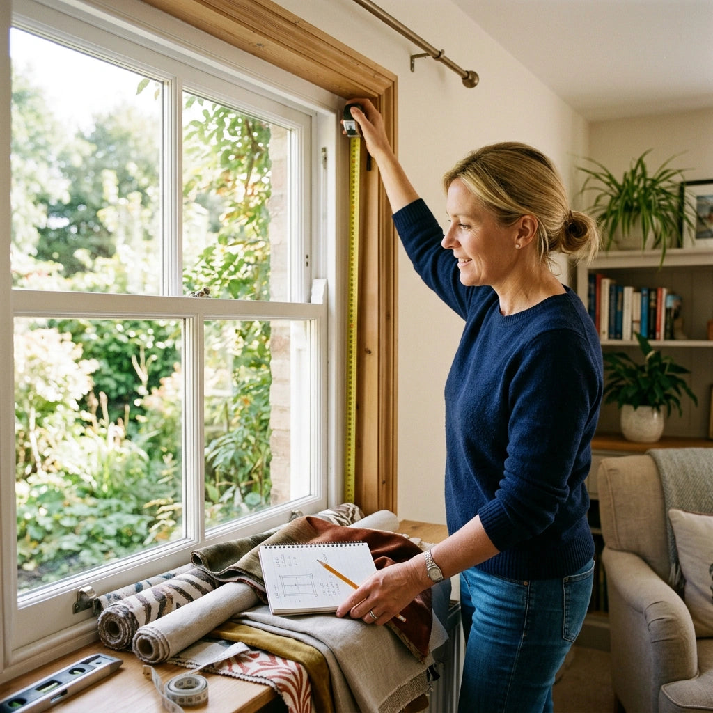 DWCN Home made to measure curtains service with window measuring, fabric selection, and custom drapery planning for tailored window coverage.