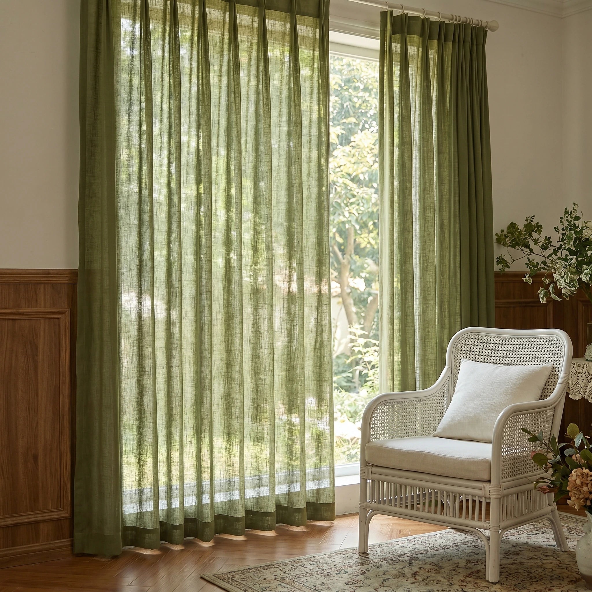 Wedding Linen-Texture Sheer Drapes