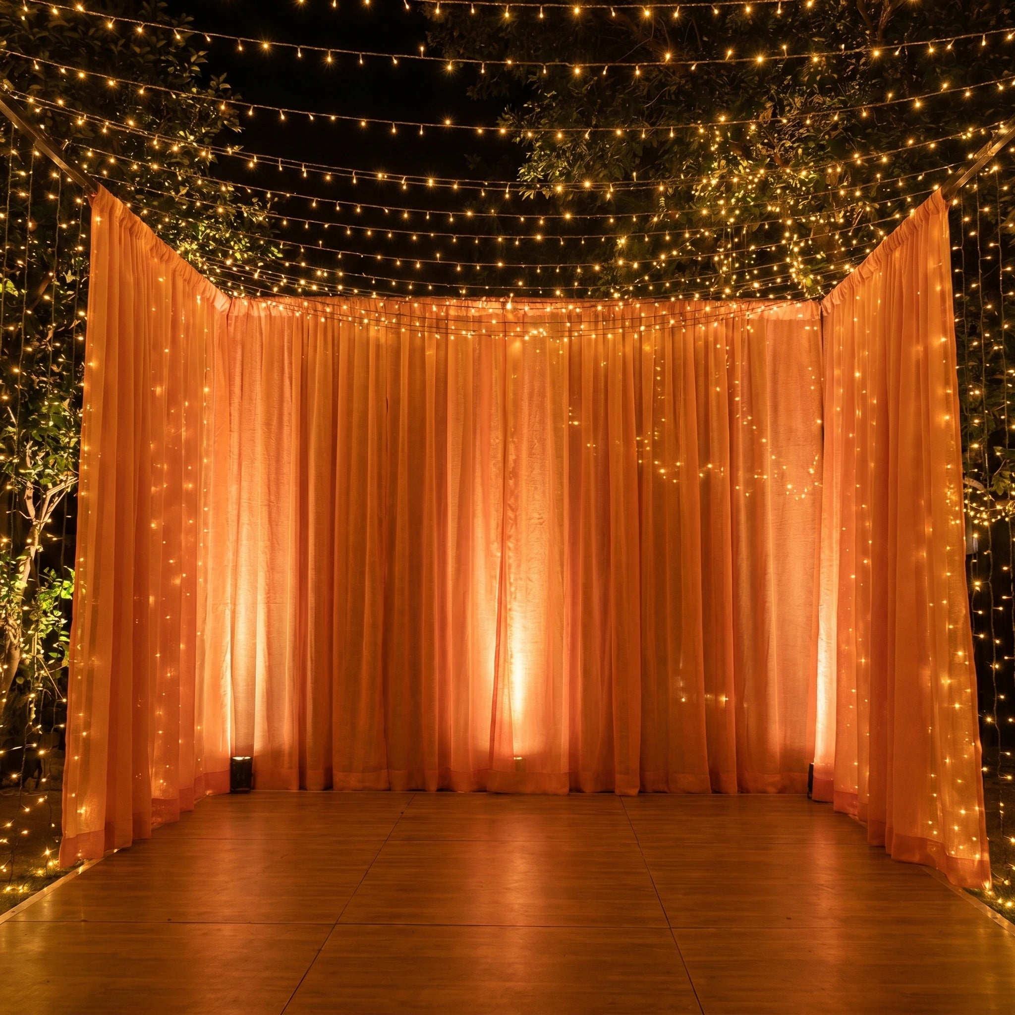 Wedding Linen-Texture Sheer Drapes