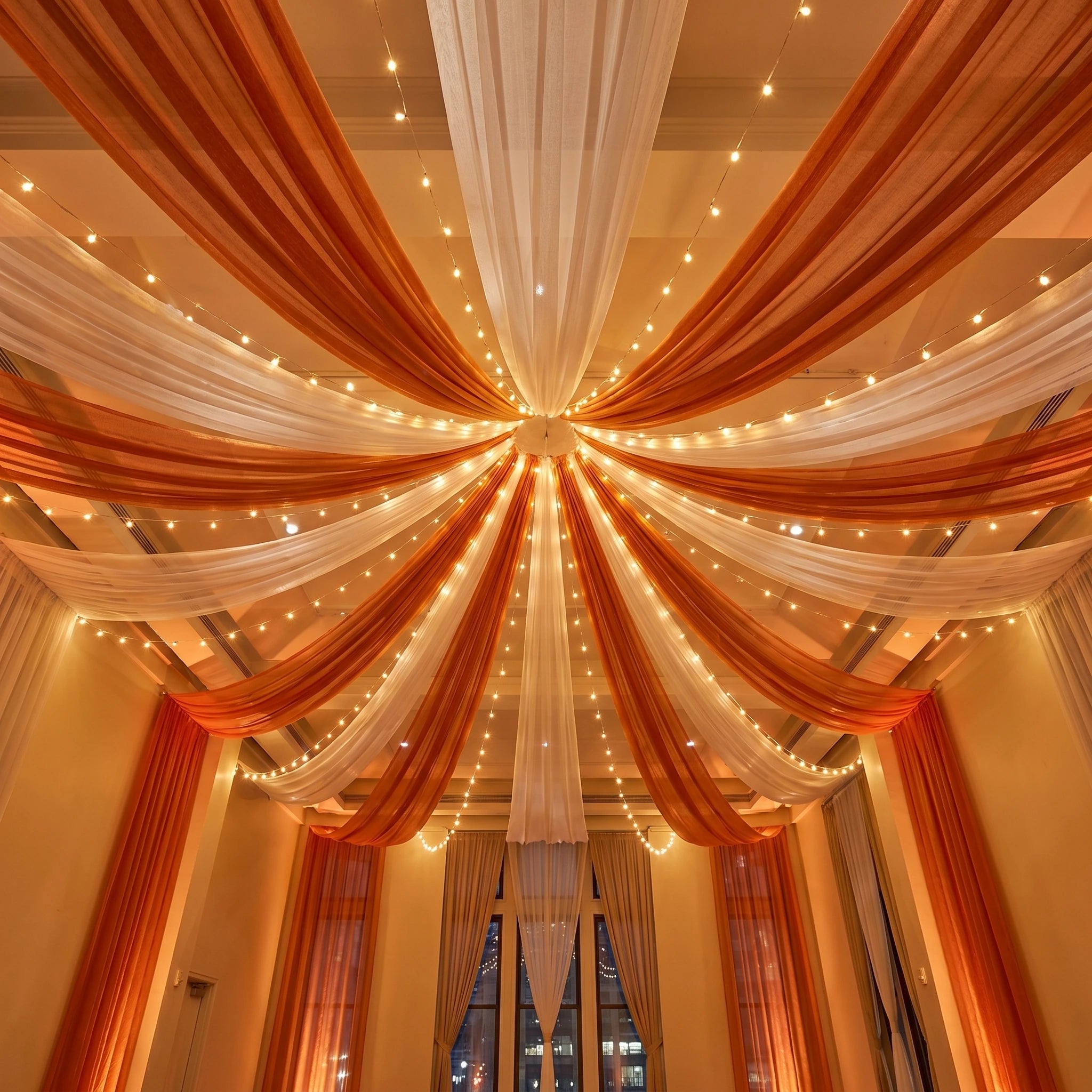 Wedding Linen-Texture Sheer Drapes