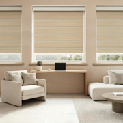 Blackout zebra shade by DWCN Official, cordless design with black and white zebra pattern, provides light control and privacy.