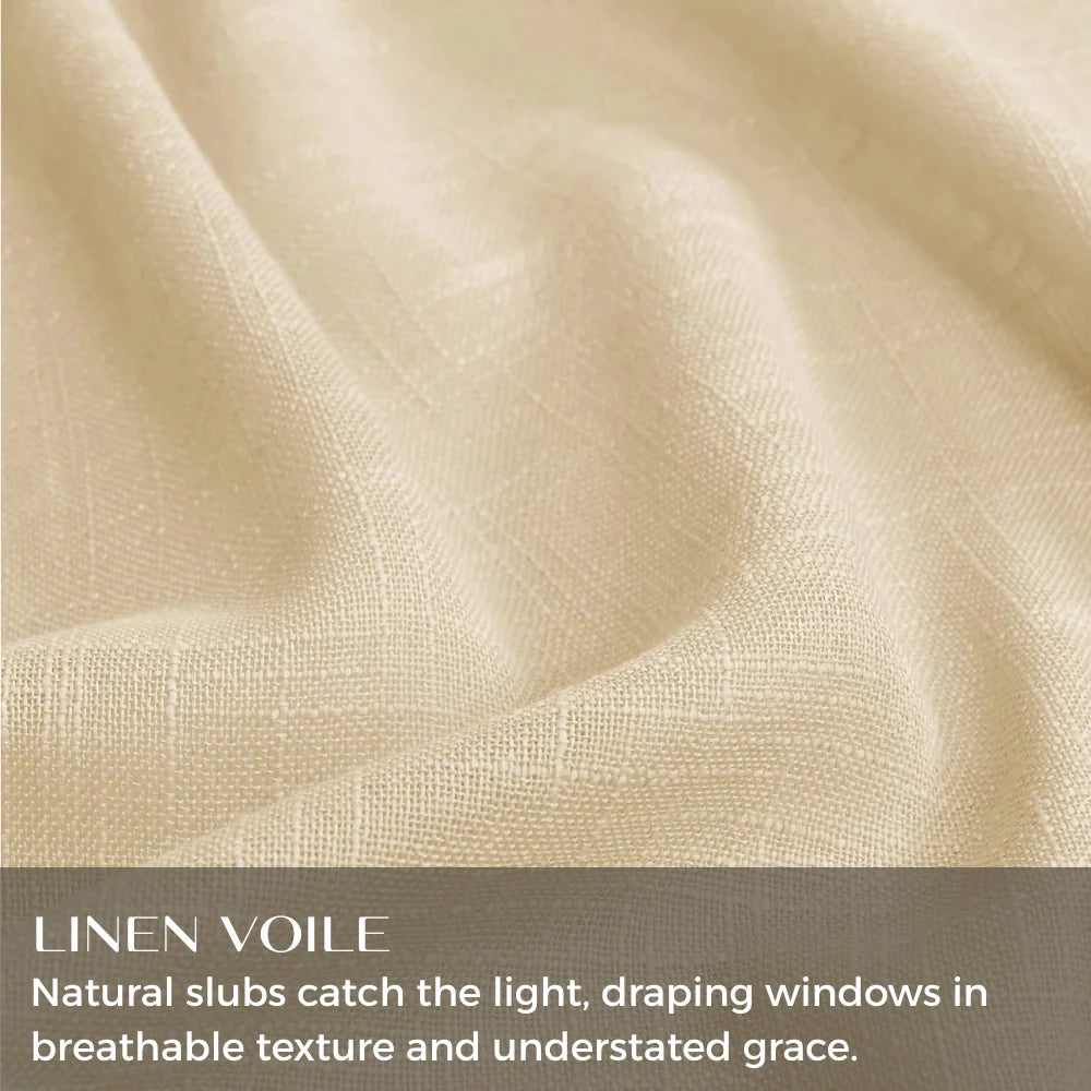 Linen Sheer Solid Outdoor Curtains
