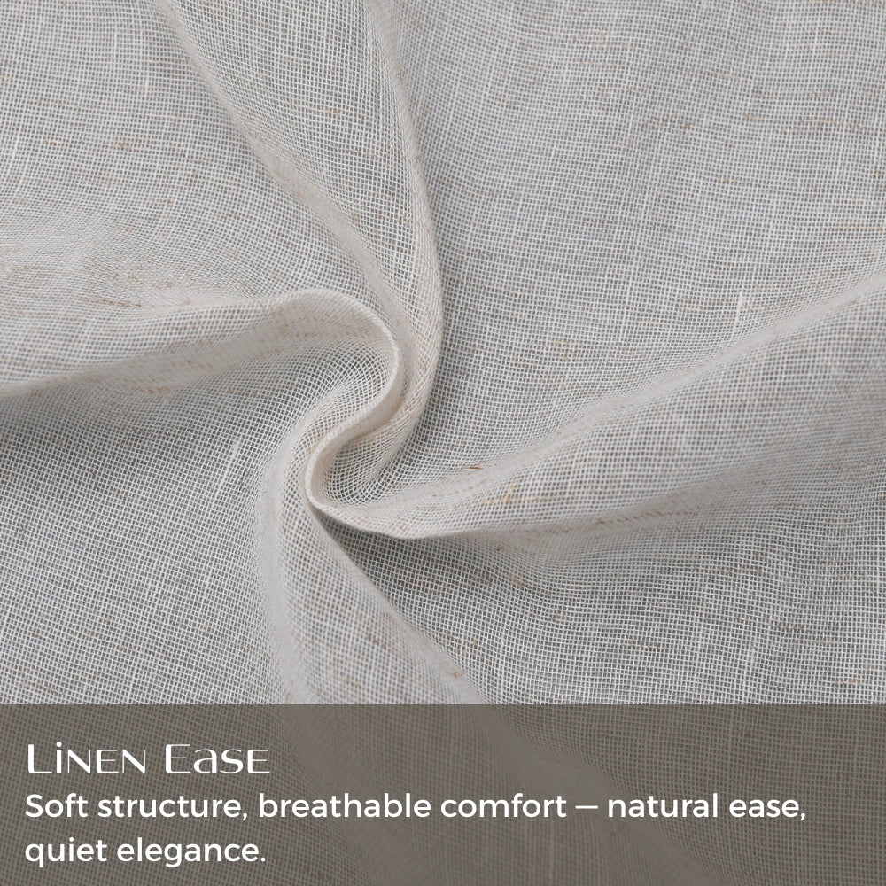 DWCN Official Phoebe Soft Oat Linen Sheer Curtain with pencil pleat header, lightweight and airy for elegant window coverage