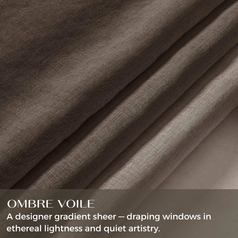 Linen Texture Ombre Outdoor Sheer Curtains