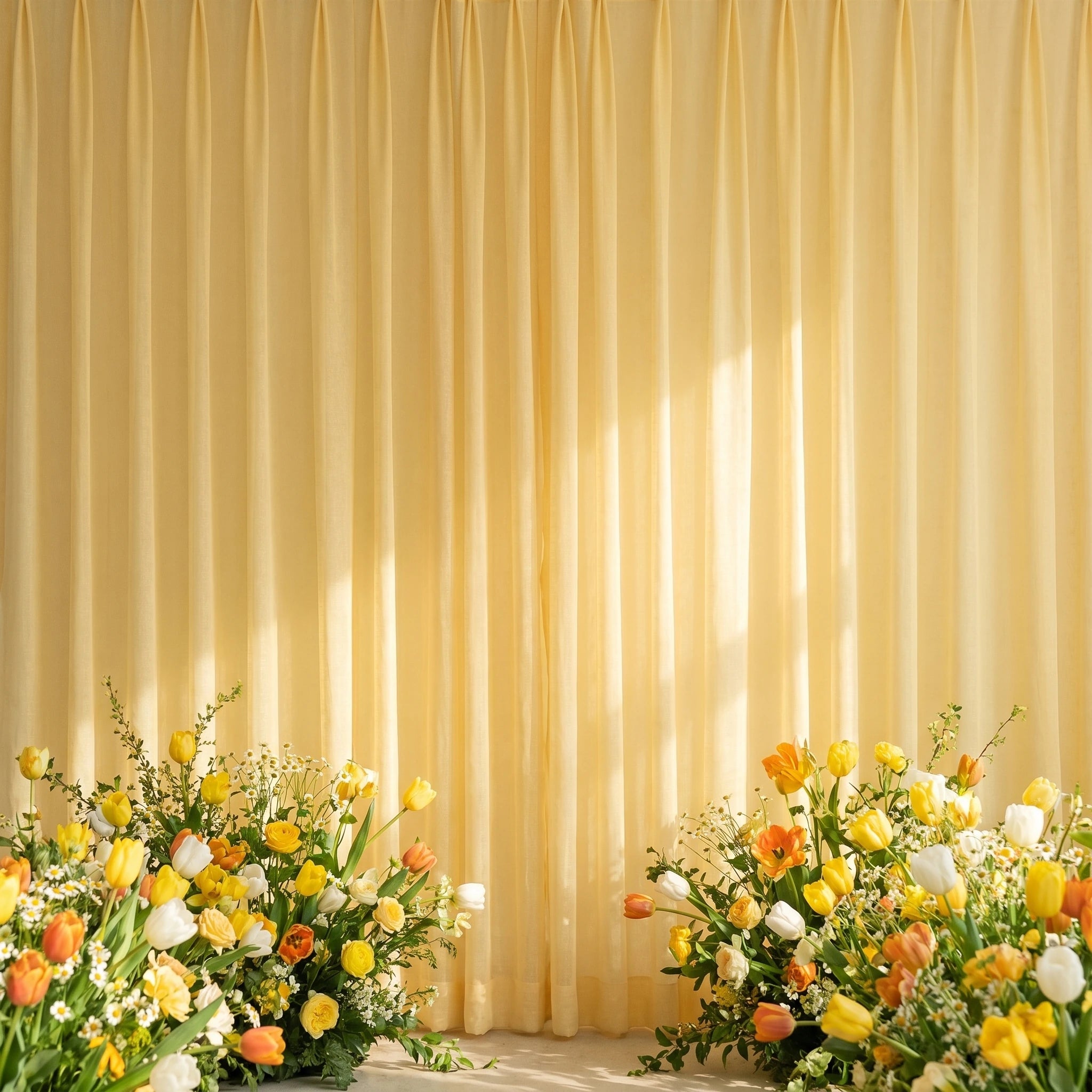 Wedding Linen-Texture Sheer Drapes