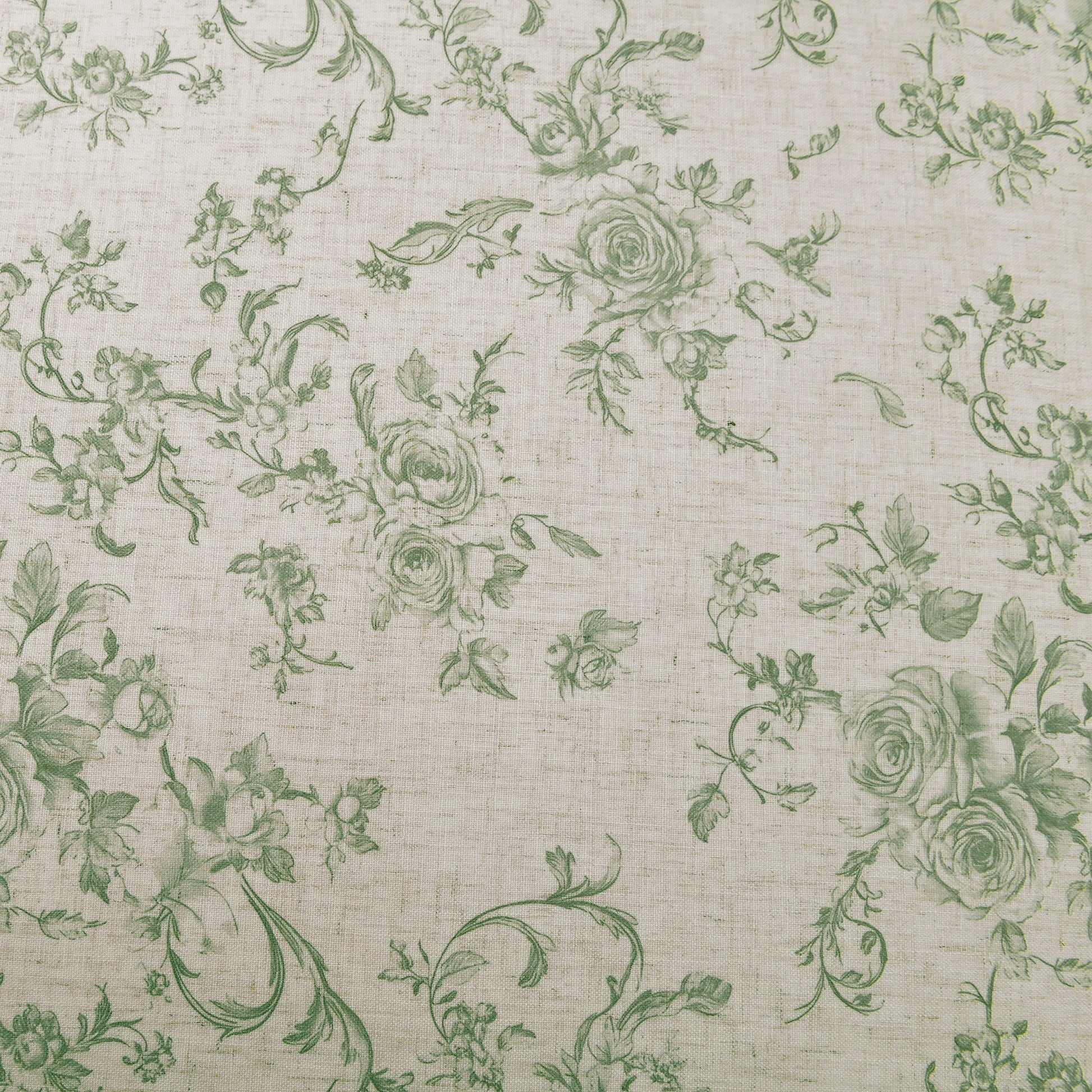 DWCN Official Antheia Millefiori patterned linen curtains with colorful floral design hanging on a window.