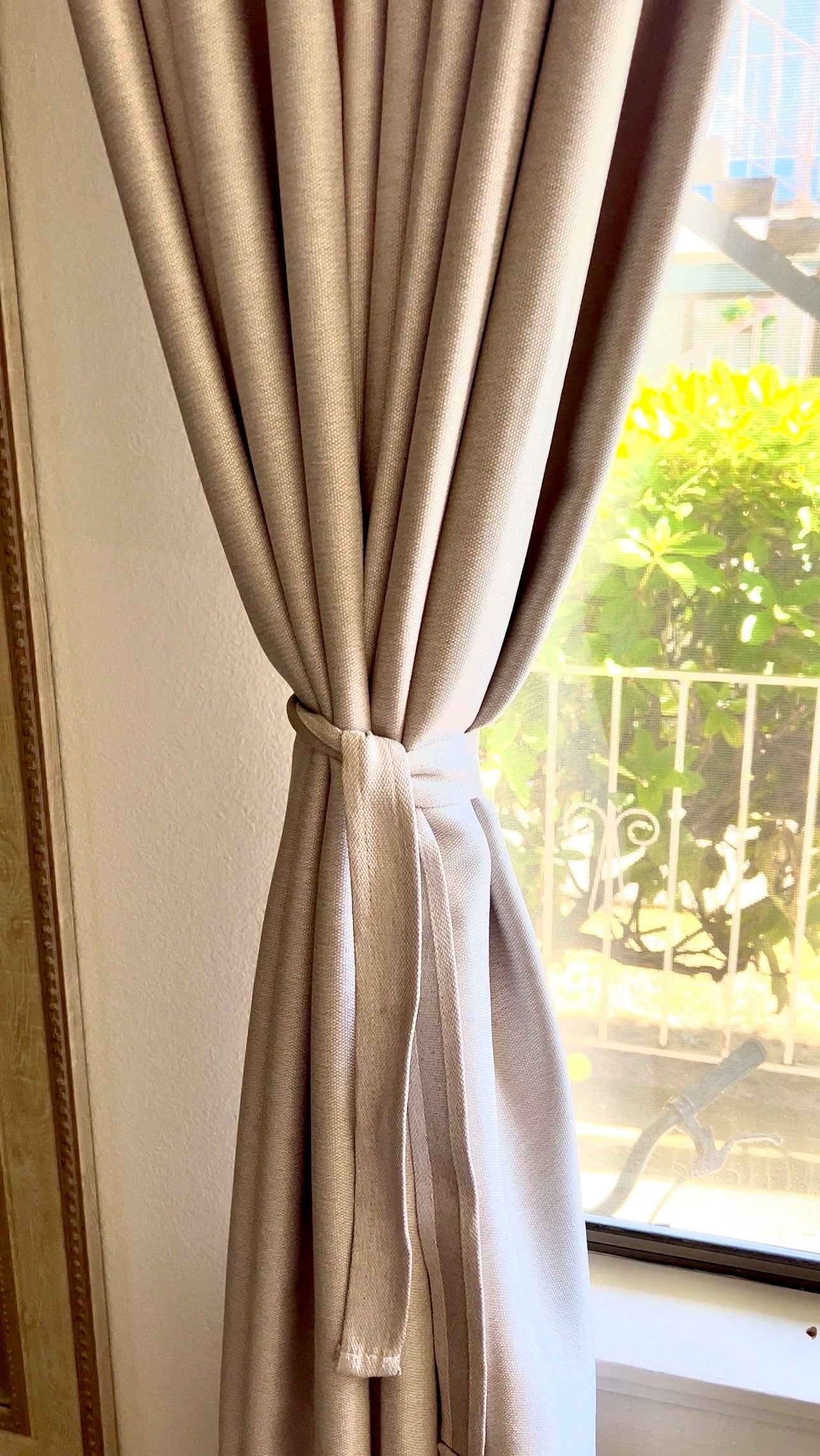 Natural Linen Blackout Woven Texture Curtains