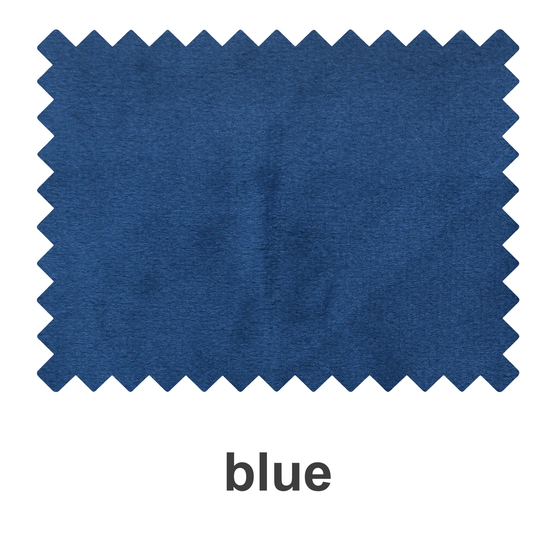 Close-up of a blue velvet blackout fabric swatch booklet by DWCN Official showing textured fabric samples.