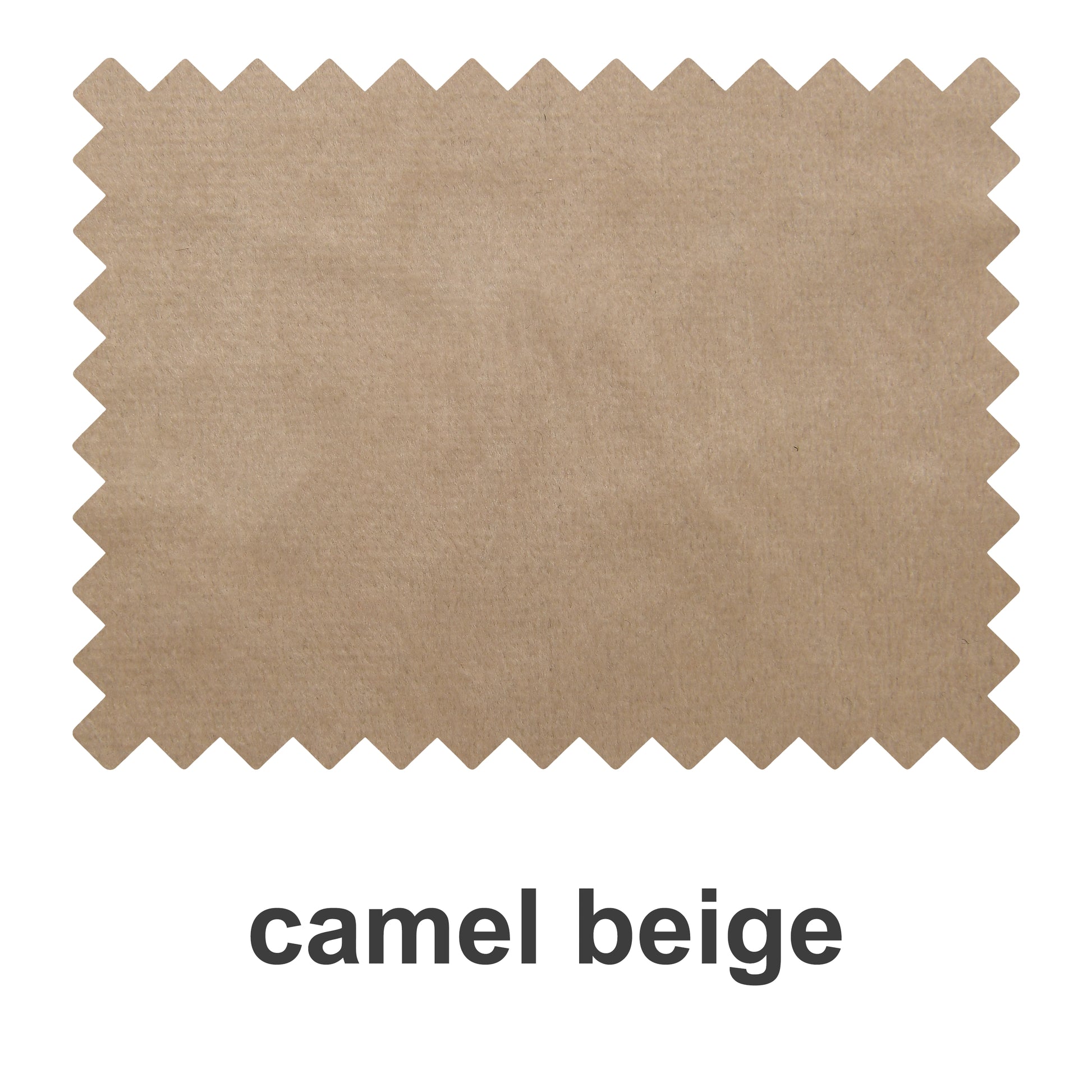 Swatch booklet featuring premium velvet blackout fabric in camel beige, showcasing soft texture and luxurious material from DWCN Official.