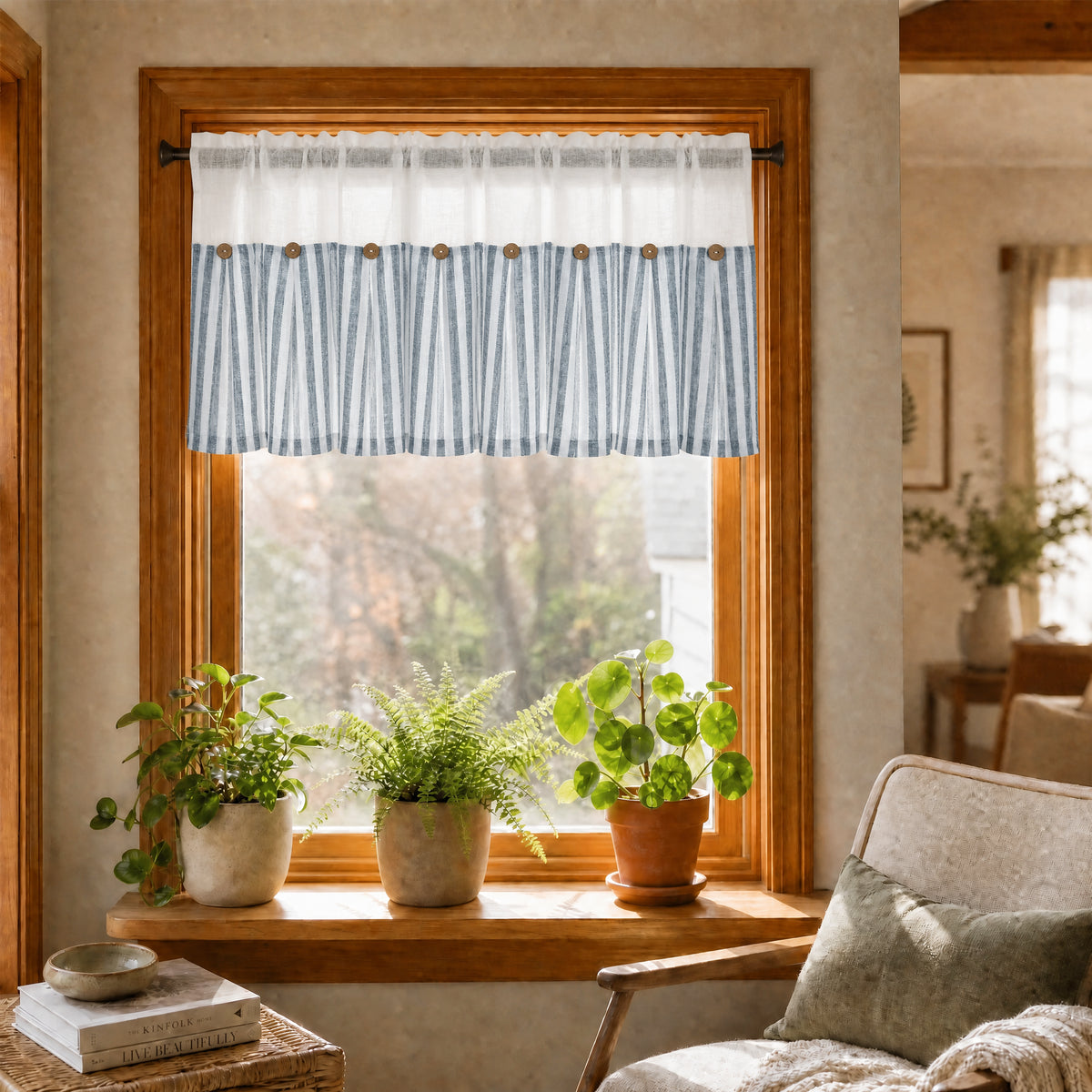 DWCN Gaia Linen Window Valance Curtain