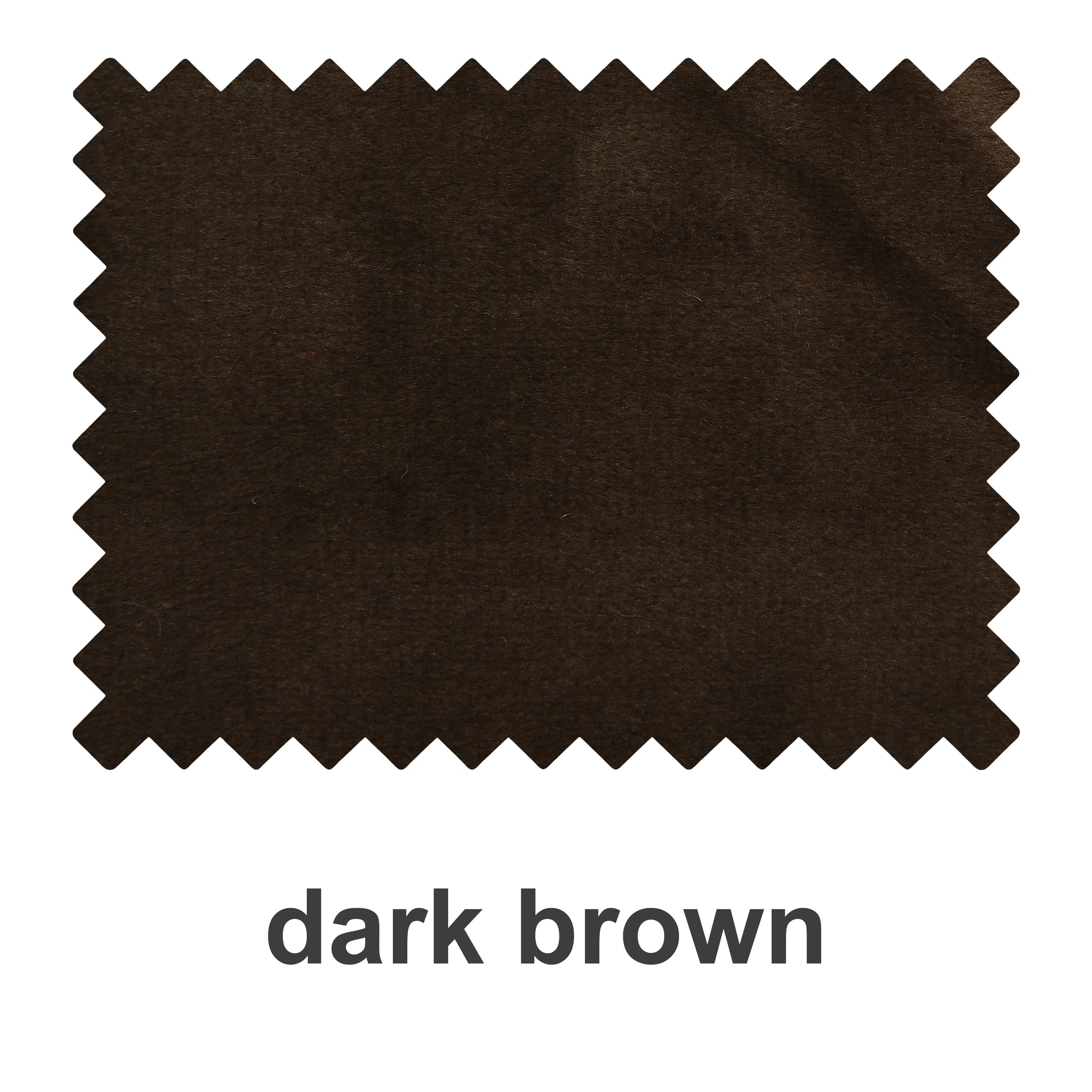 Dark brown velvet blackout fabric swatch booklet by DWCN Official showing textured fabric samples inside.