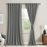 DWCN Velvet Curtains, 2 panels with rod pocket and back tab design, showcasing soft, luxurious fabric in a stylish window setup.