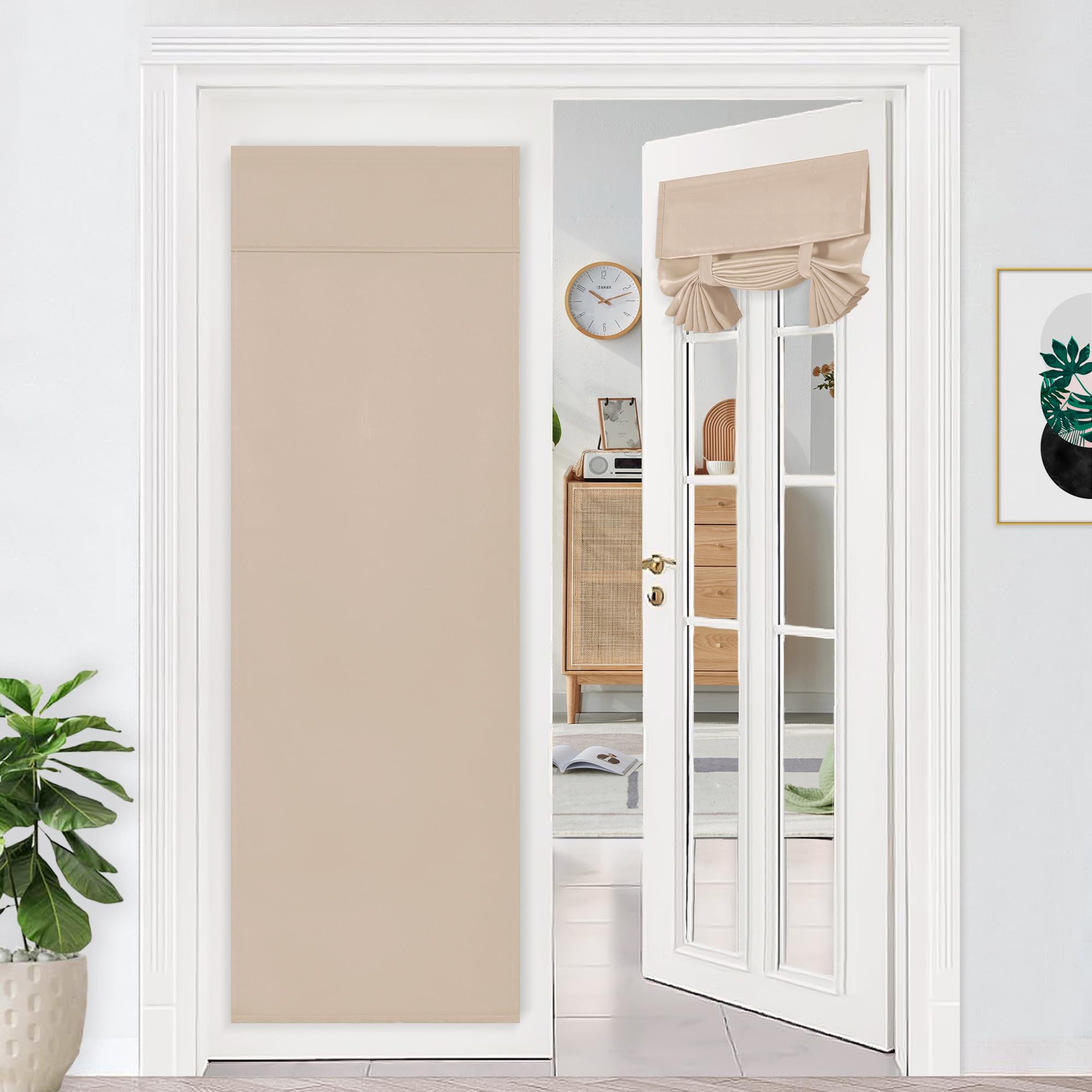 DWCN French door curtain panel featuring lightweight fabric with elegant design, perfect for enhancing door privacy and style