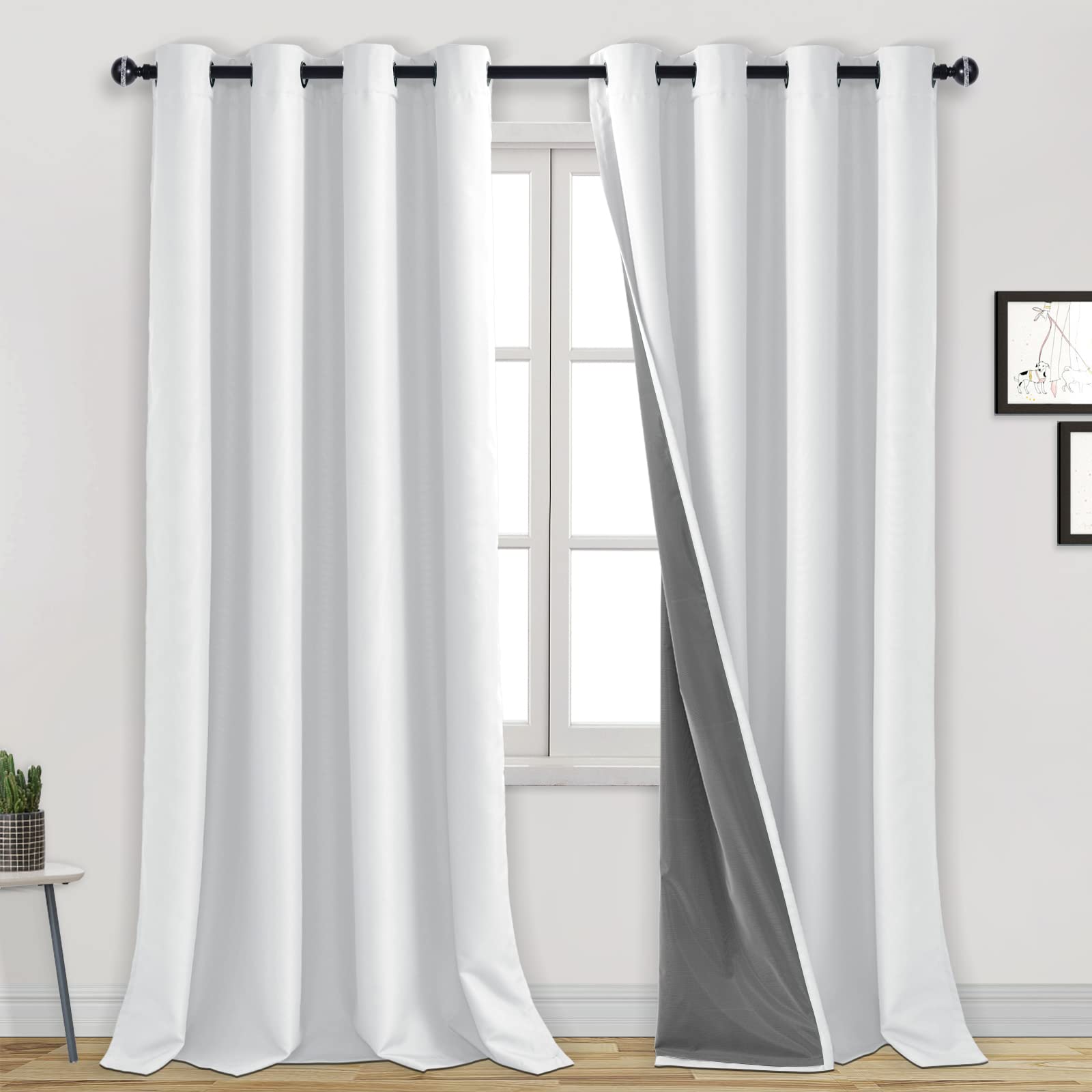 Blackout curtains with grommet top design from DWCN Official, featuring 100% blackout fabric for light blocking and privacy.