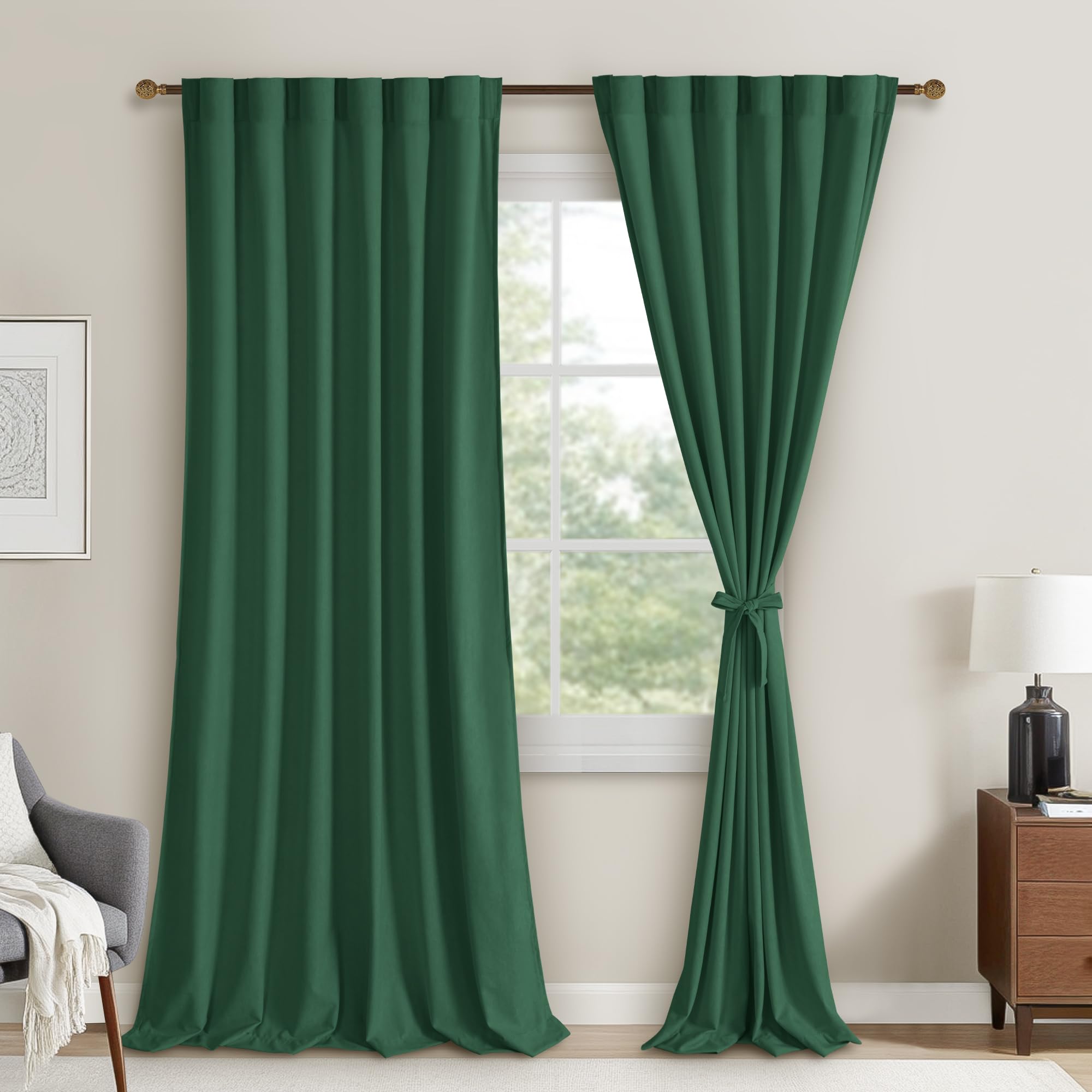DWCN Velvet Curtains, 2 panels with rod pocket and back tab, showcasing soft, luxurious fabric and elegant design for window decor