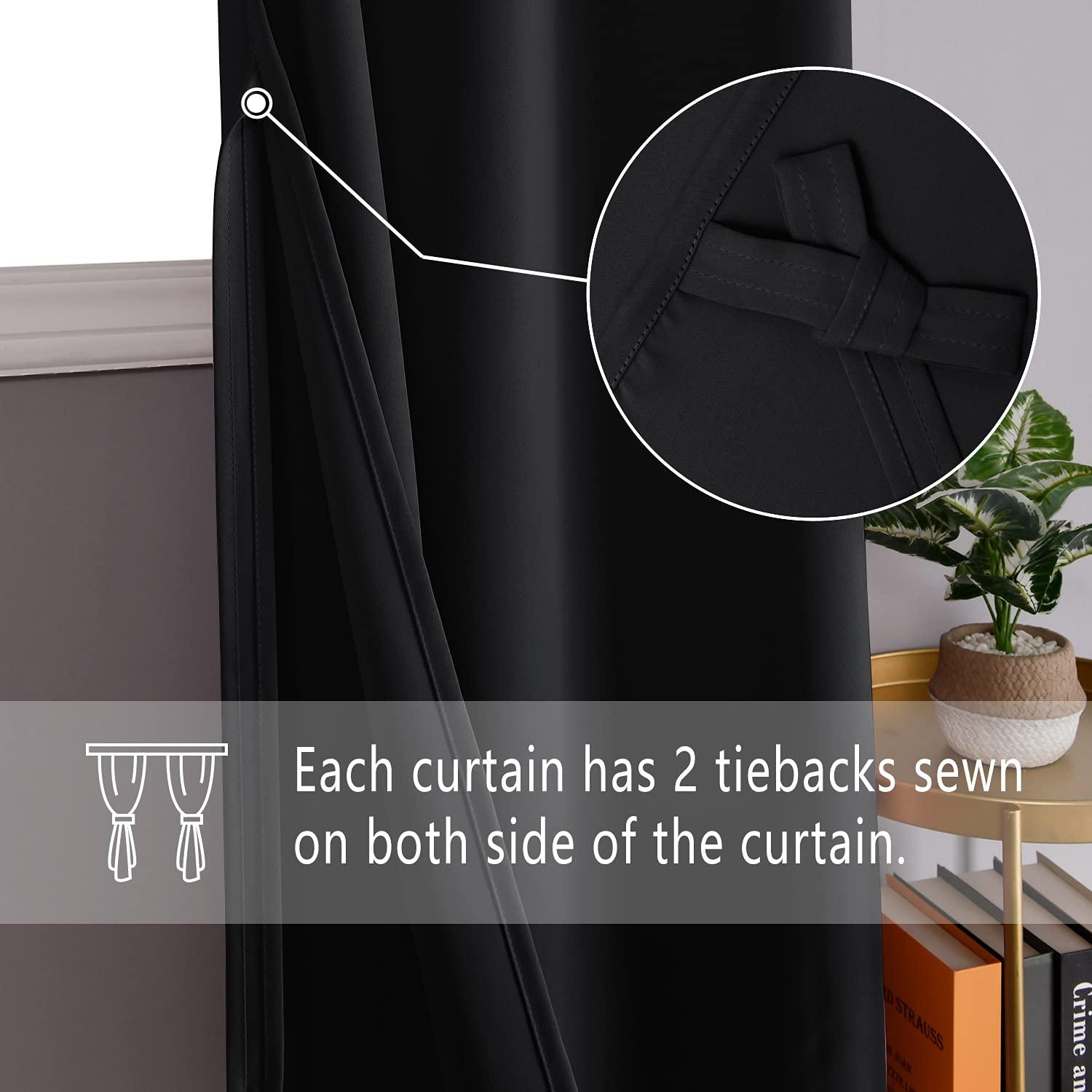 DWCN Grommet Blackout Curtains with Tiebacks - DWCN Official
