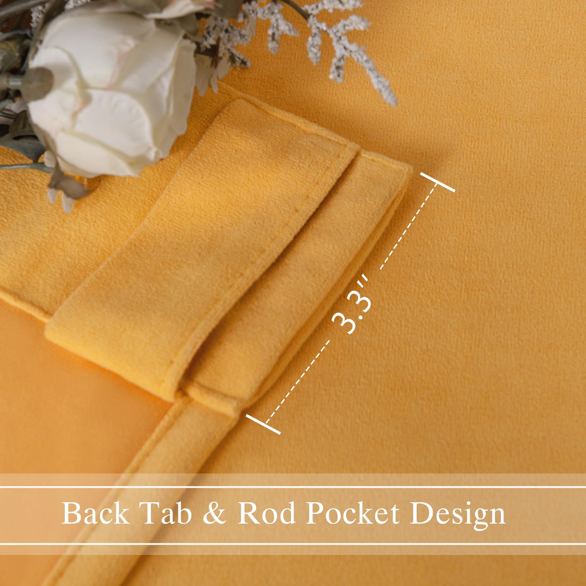 DWCN Velvet Curtains with 2 panels, rod pocket and back tab, featuring soft, luxurious fabric and elegant design.