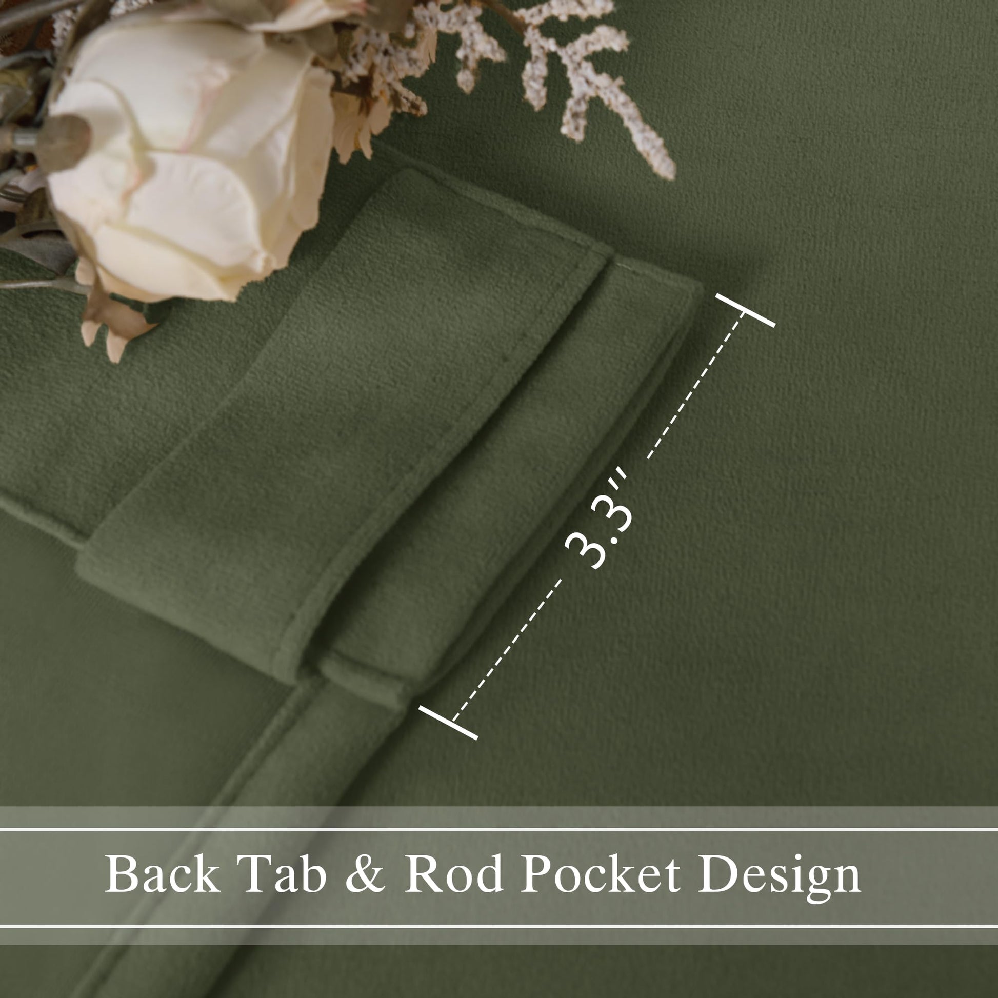 Two velvet curtain panels with rod pocket and back tab from DWCN Official, showcasing soft, luxurious fabric and elegant design.