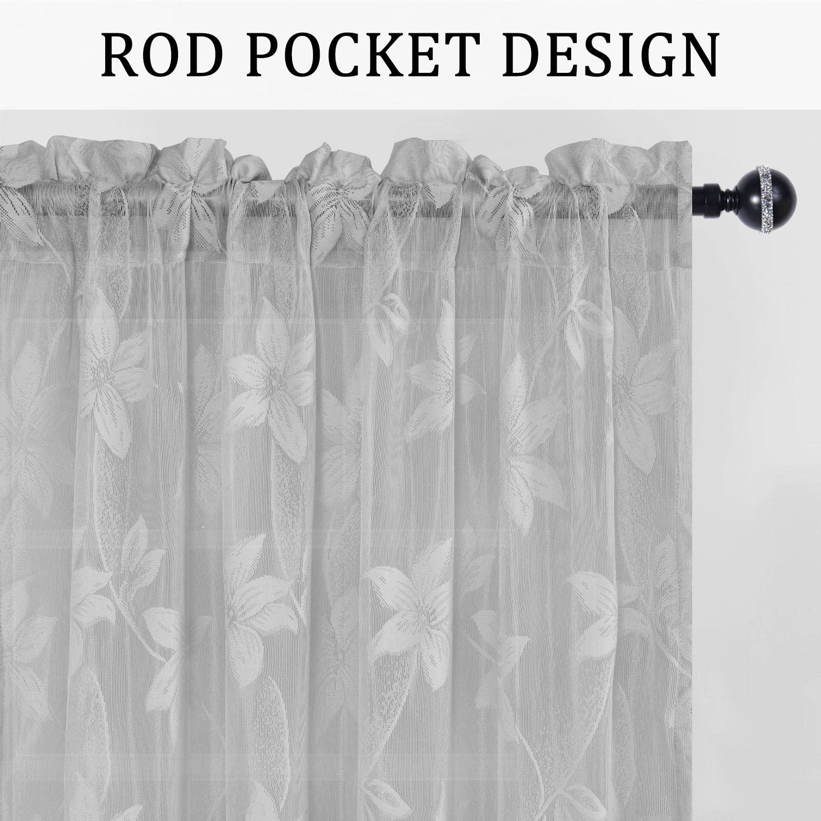 Pair of DWCN Official lace sheer curtains with elegant, lightweight panels for a soft, decorative window treatment.