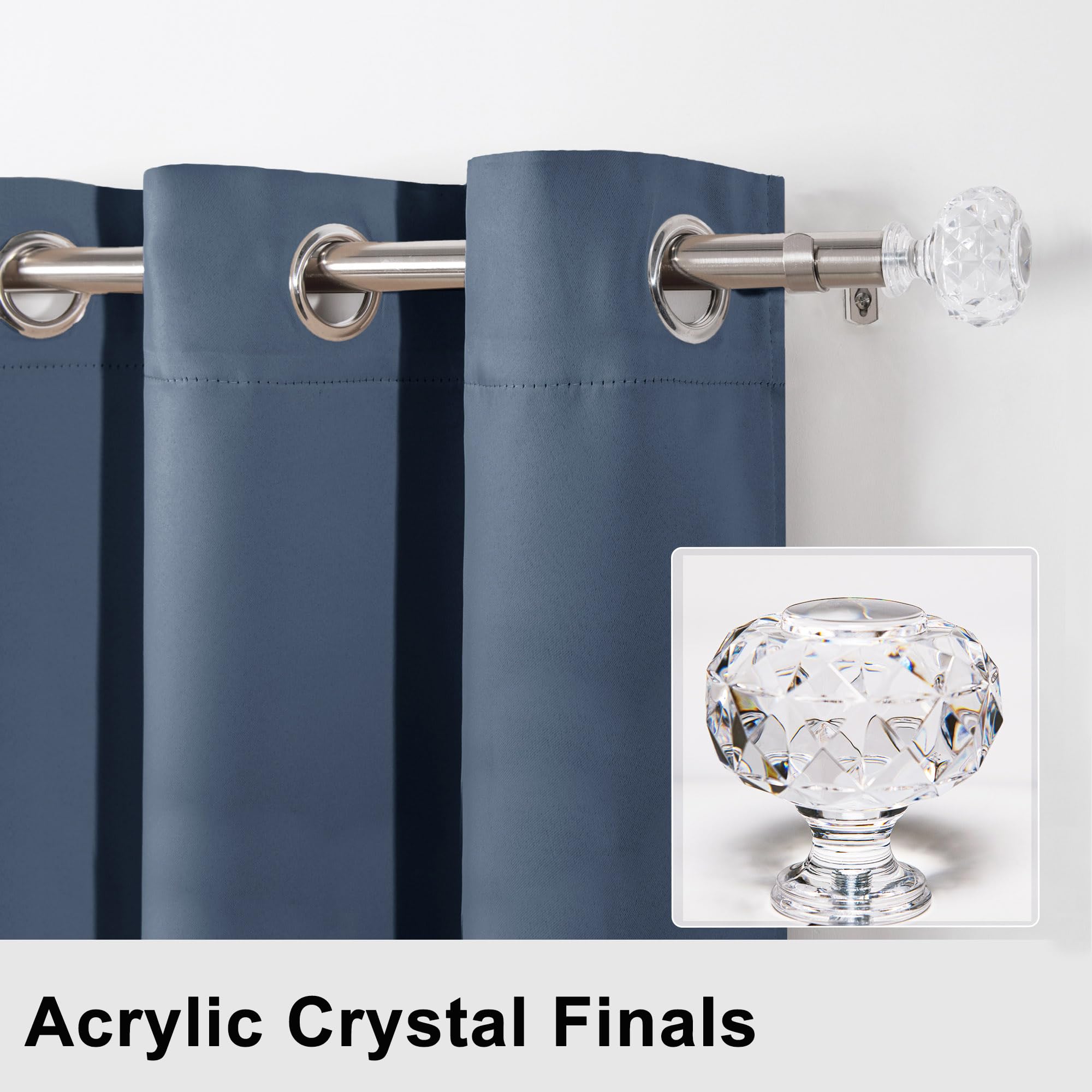 Heavy duty adjustable DWCN Official curtain rods with mounting brackets and finials, ideal for versatile window treatment.