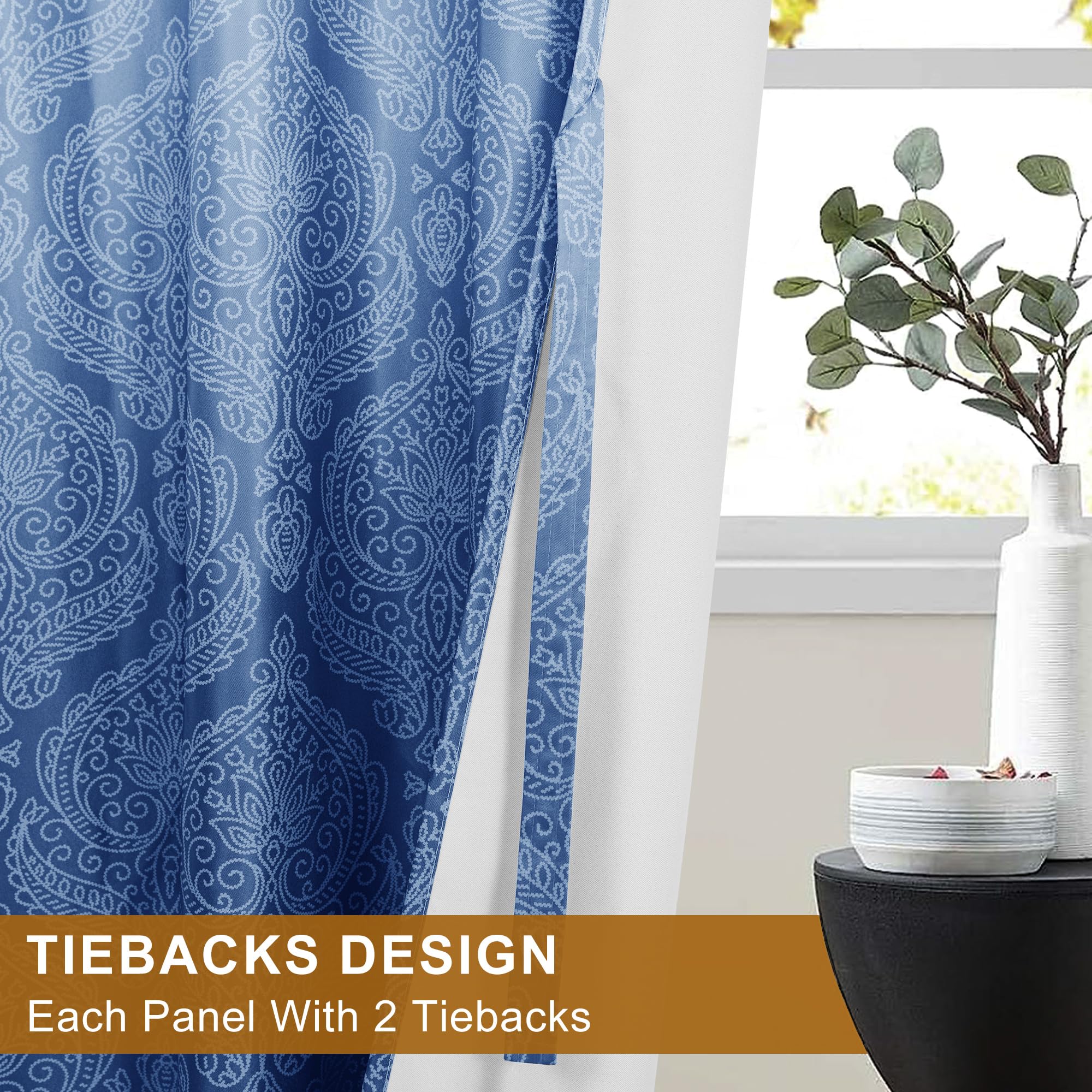 Set of two DWCN Official ombre blackout curtains with tiebacks, featuring a stylish black-to-gray gradient design.