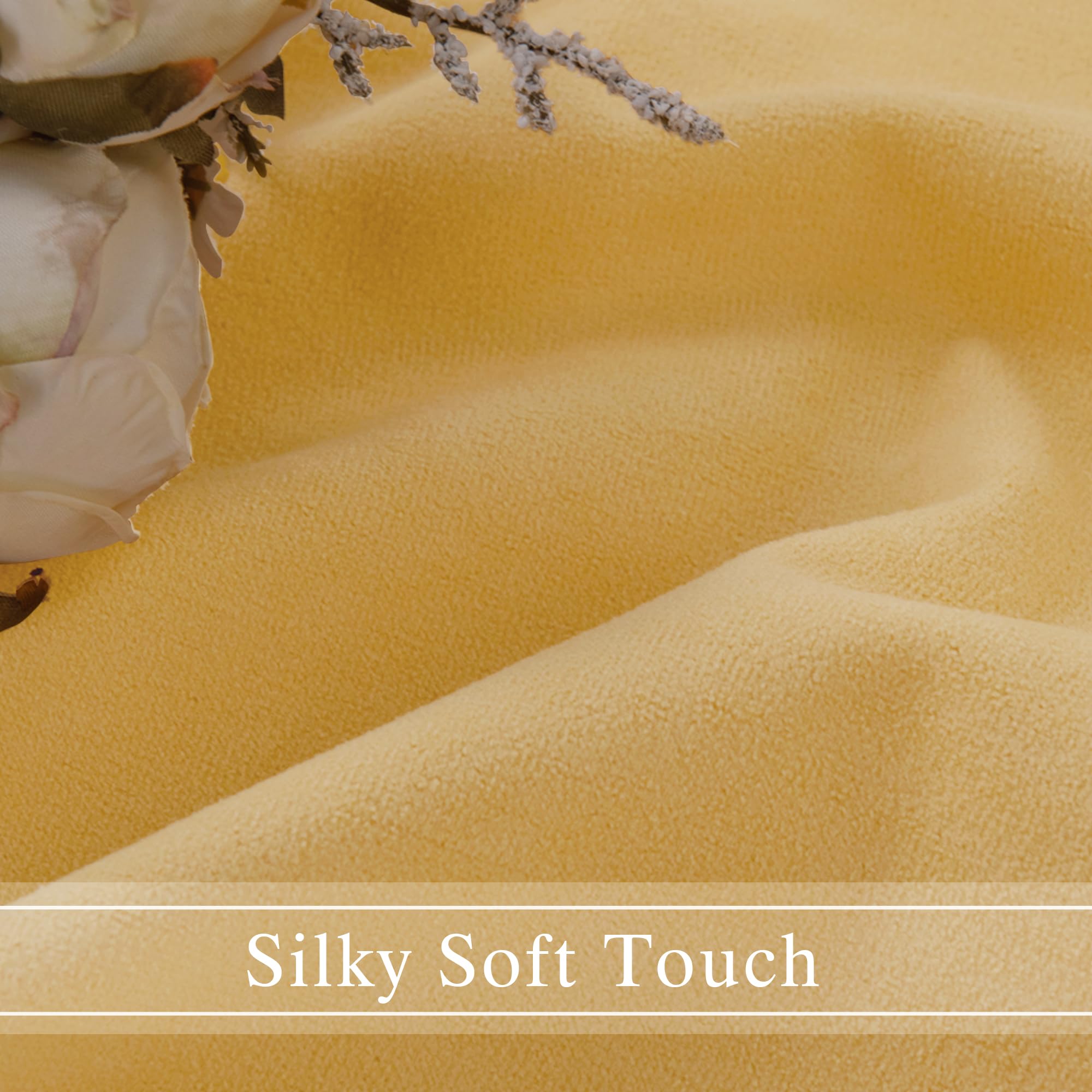 DWCN Velvet Curtains, 2 panels with rod pocket and back tab, showcasing soft, luxurious fabric and elegant design.