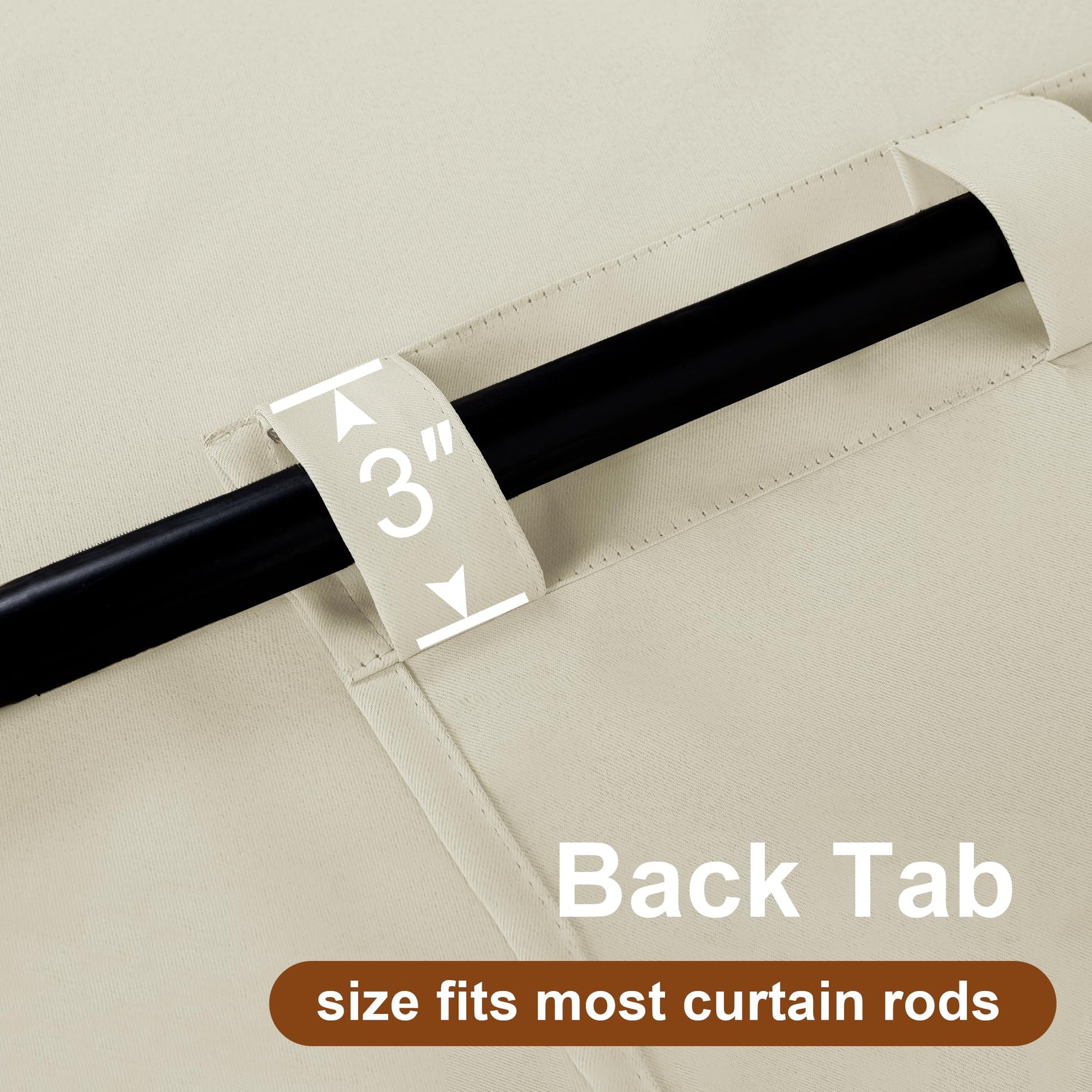 Pair of DWCN Blackout Curtains with tiebacks, rod pocket and back tab design, set of two panels for bedroom or living room.