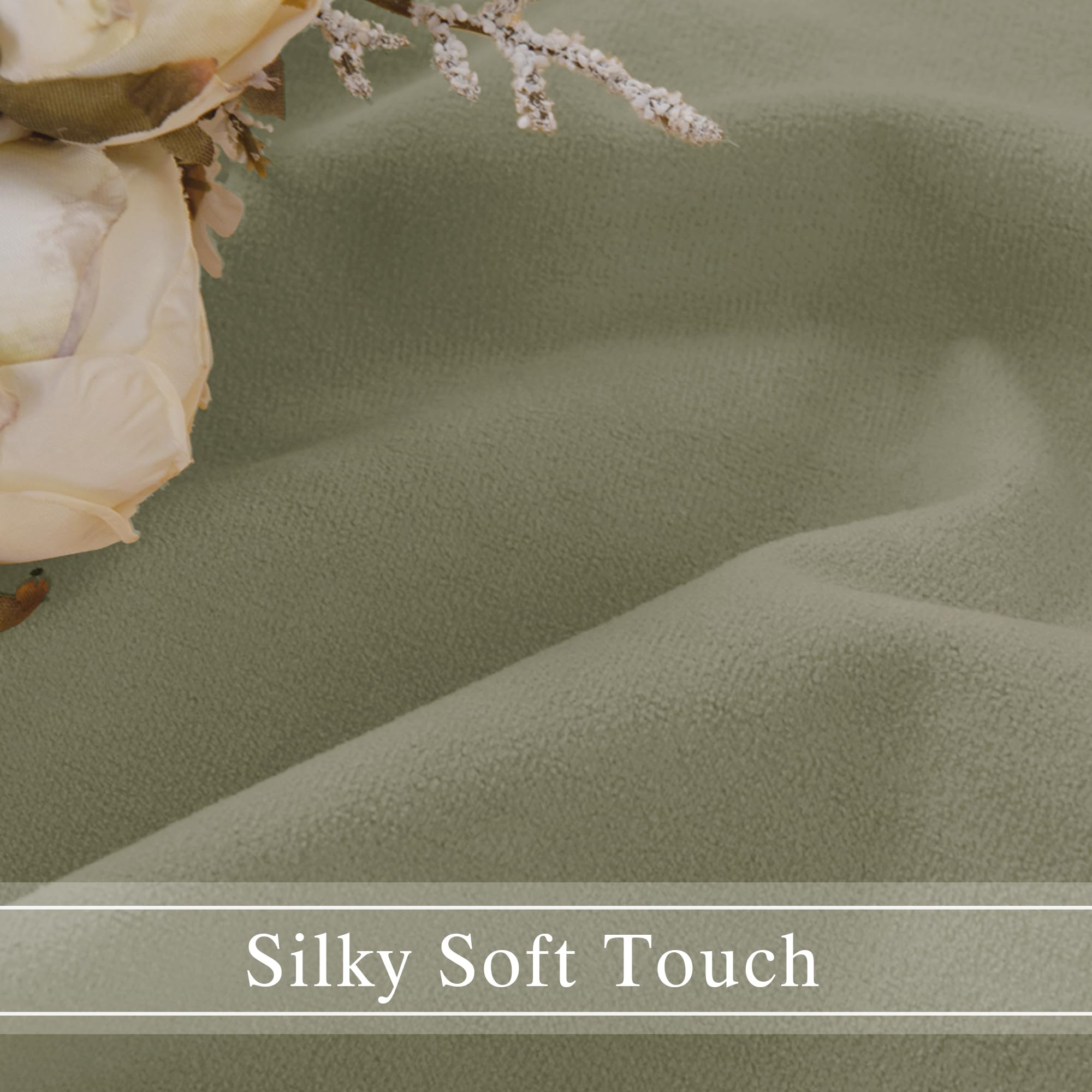 DWCN Velvet curtains with two panels, rod pocket and back tab design, shown hanging in a window for elegant home decor.