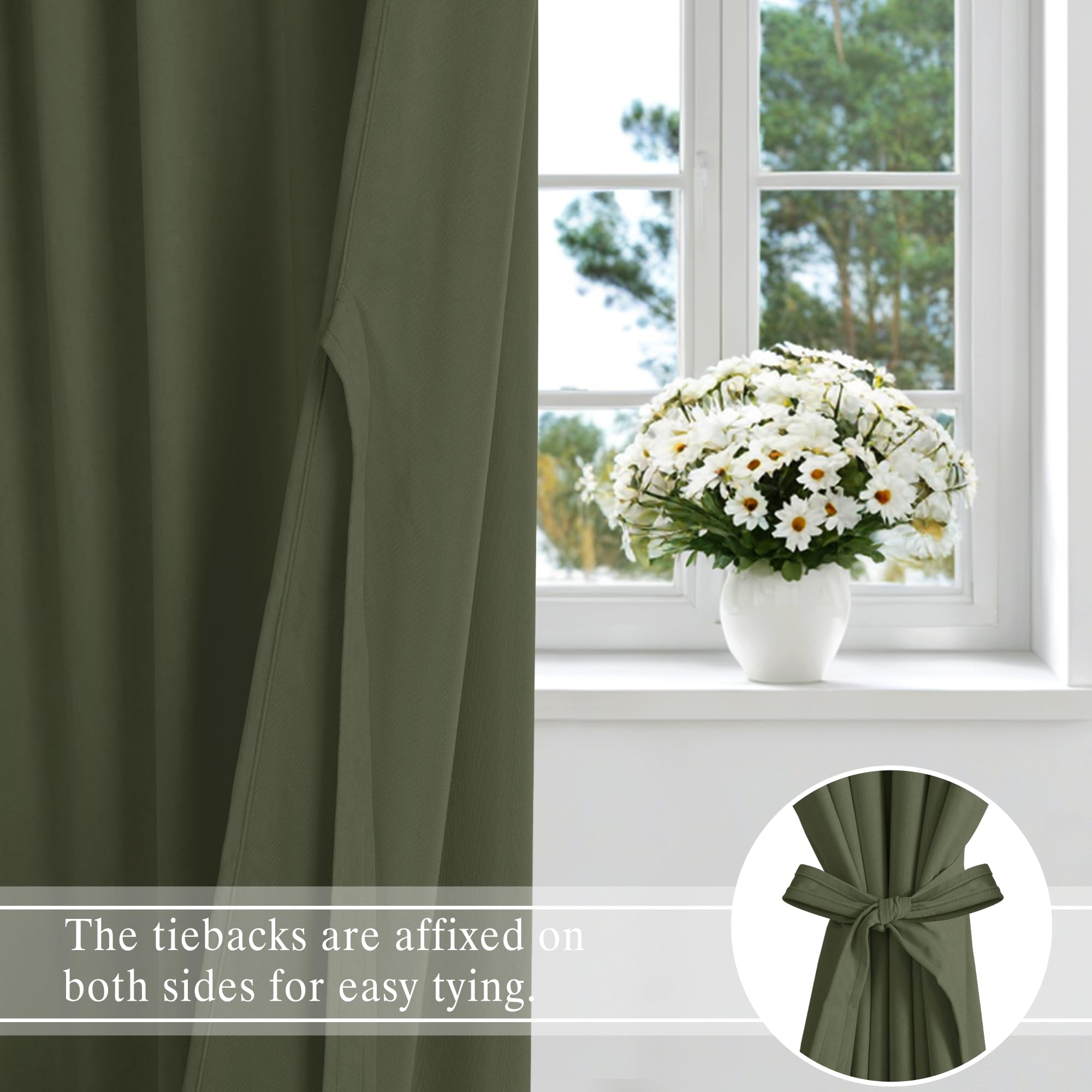 Two DWCN Velvet Curtain Panels with rod pocket and back tab hanging on a window for elegant room decor.