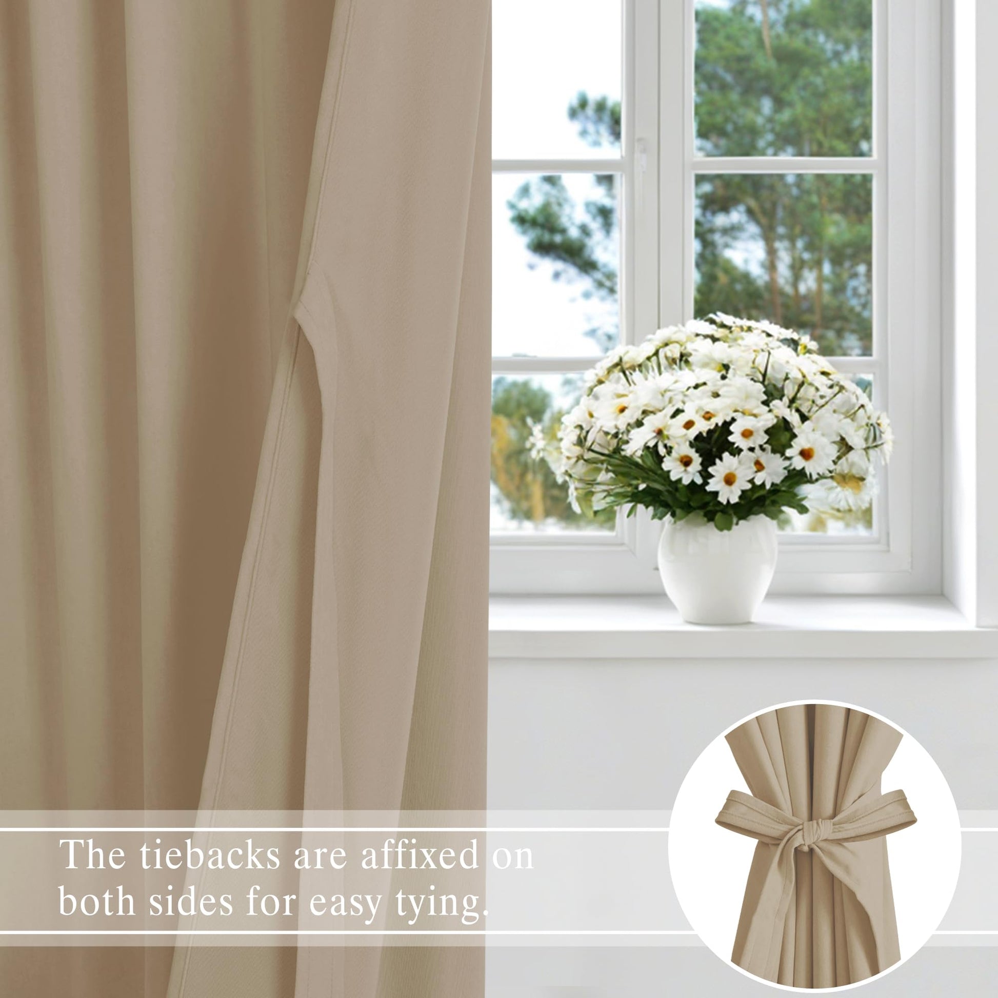 DWCN Velvet Curtains, 2 panels with rod pocket and back tab, soft luxurious fabric for elegant window decor