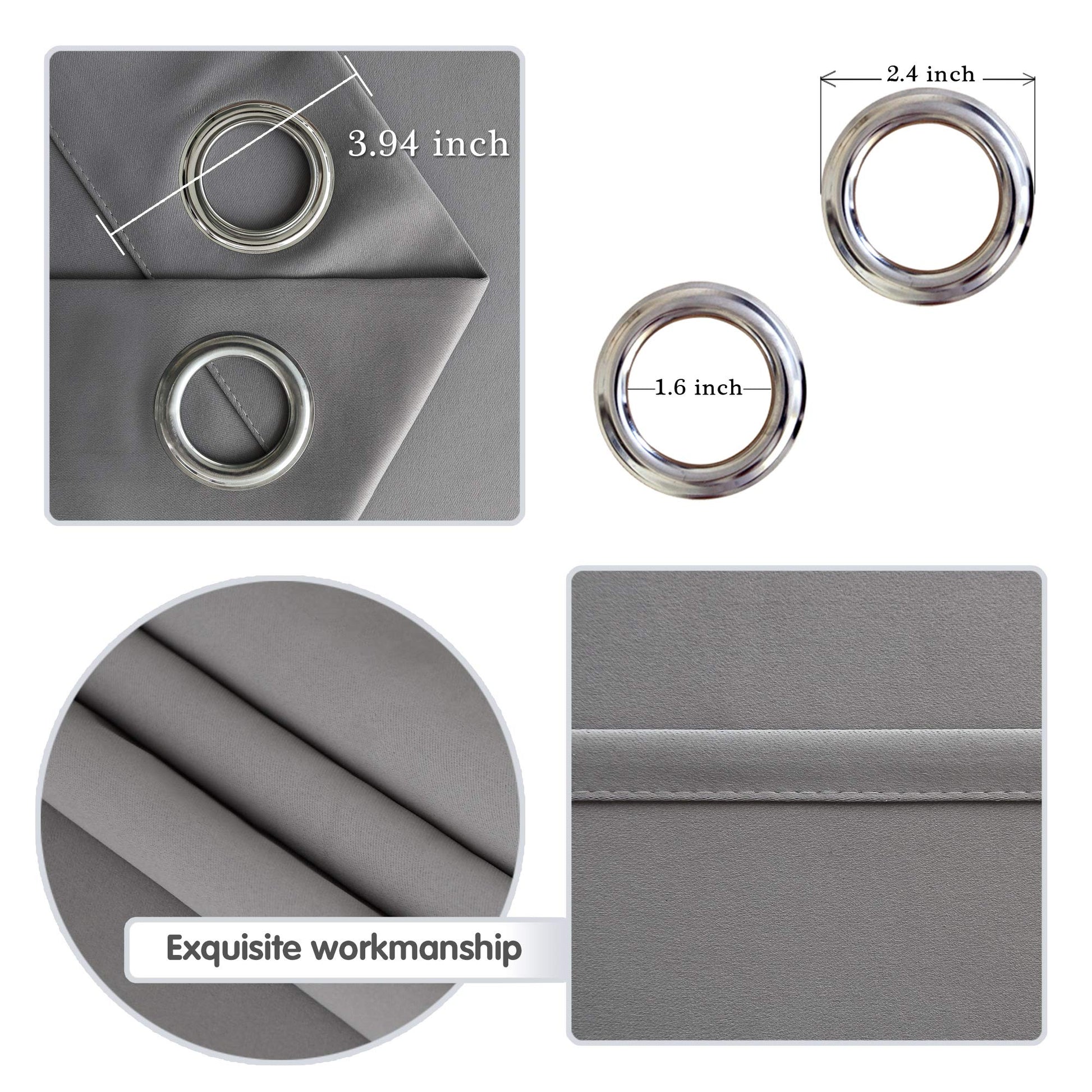 DWCN Official black blackout curtain panel with grommets, ideal for room dividers, in sleek black fabric.