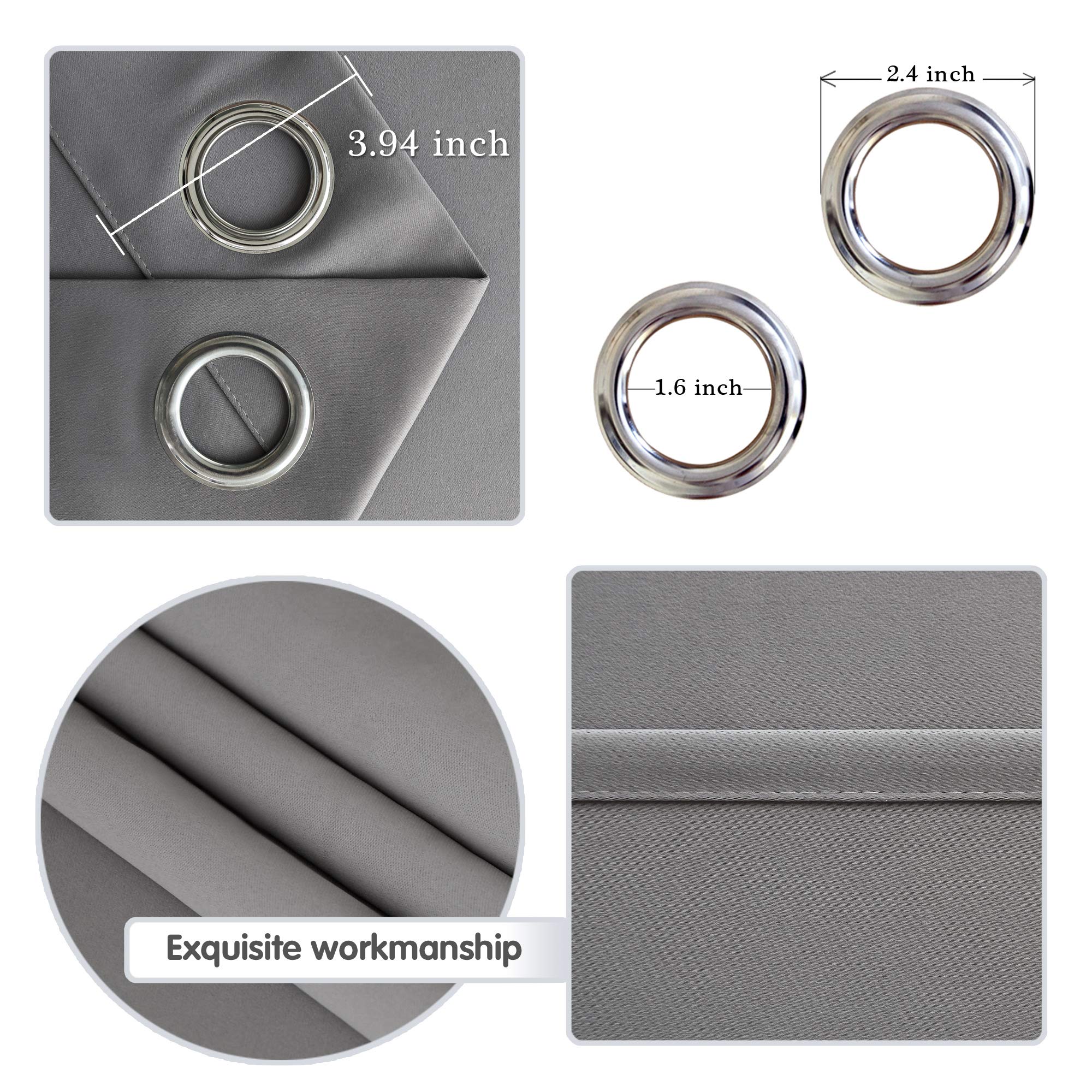 DWCN Official black blackout curtain panel with grommets, ideal for room dividers, in sleek black fabric.