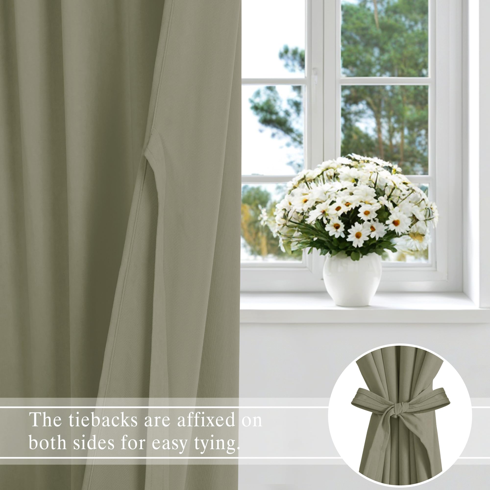 Two DWCN Velvet Curtains panels with rod pocket and back tab hanging side by side, showcasing soft, luxurious fabric.