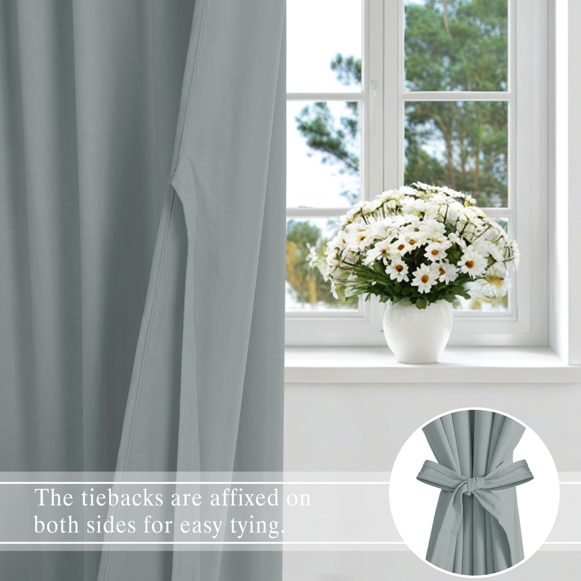 DWCN Velvet Curtains with 2 panels, rod pocket and back tab, showing soft, luxurious fabric and elegant design for window decor.