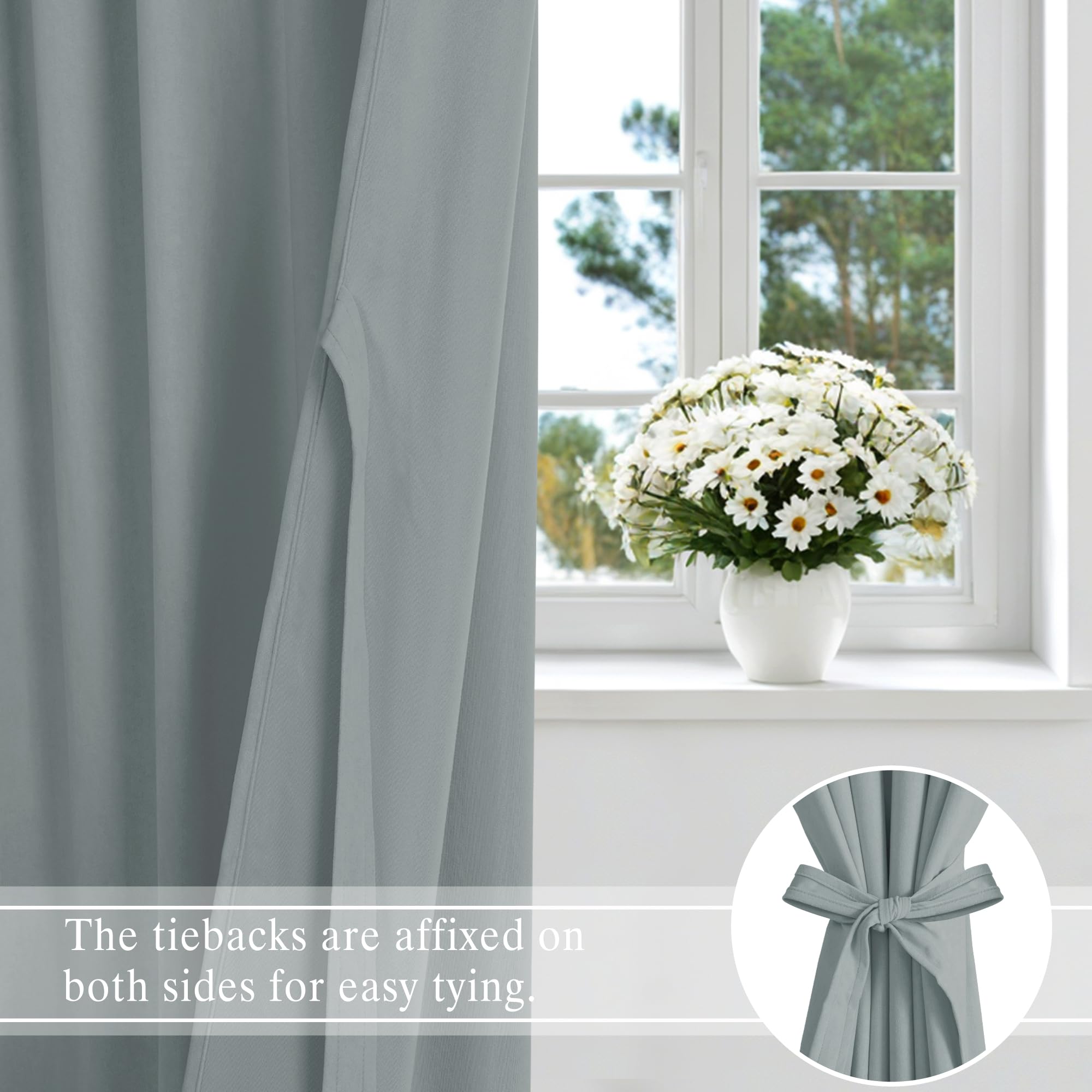 DWCN Velvet Curtains with 2 panels, rod pocket and back tab, showing soft, luxurious fabric and elegant design for window decor.