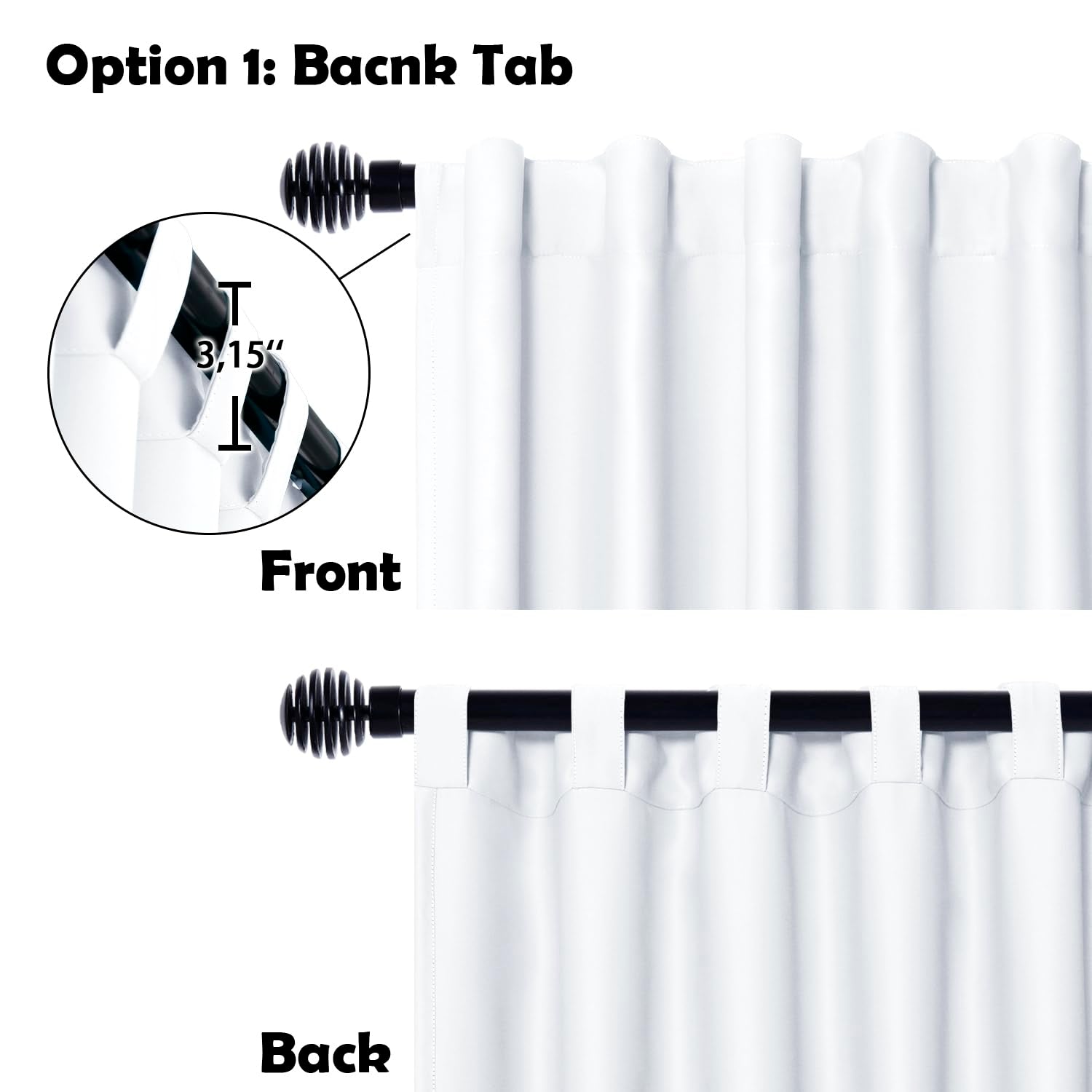 DWCN official black blackout curtain panel used as a room divider, featuring dark fabric and wide width for light blocking and privacy.