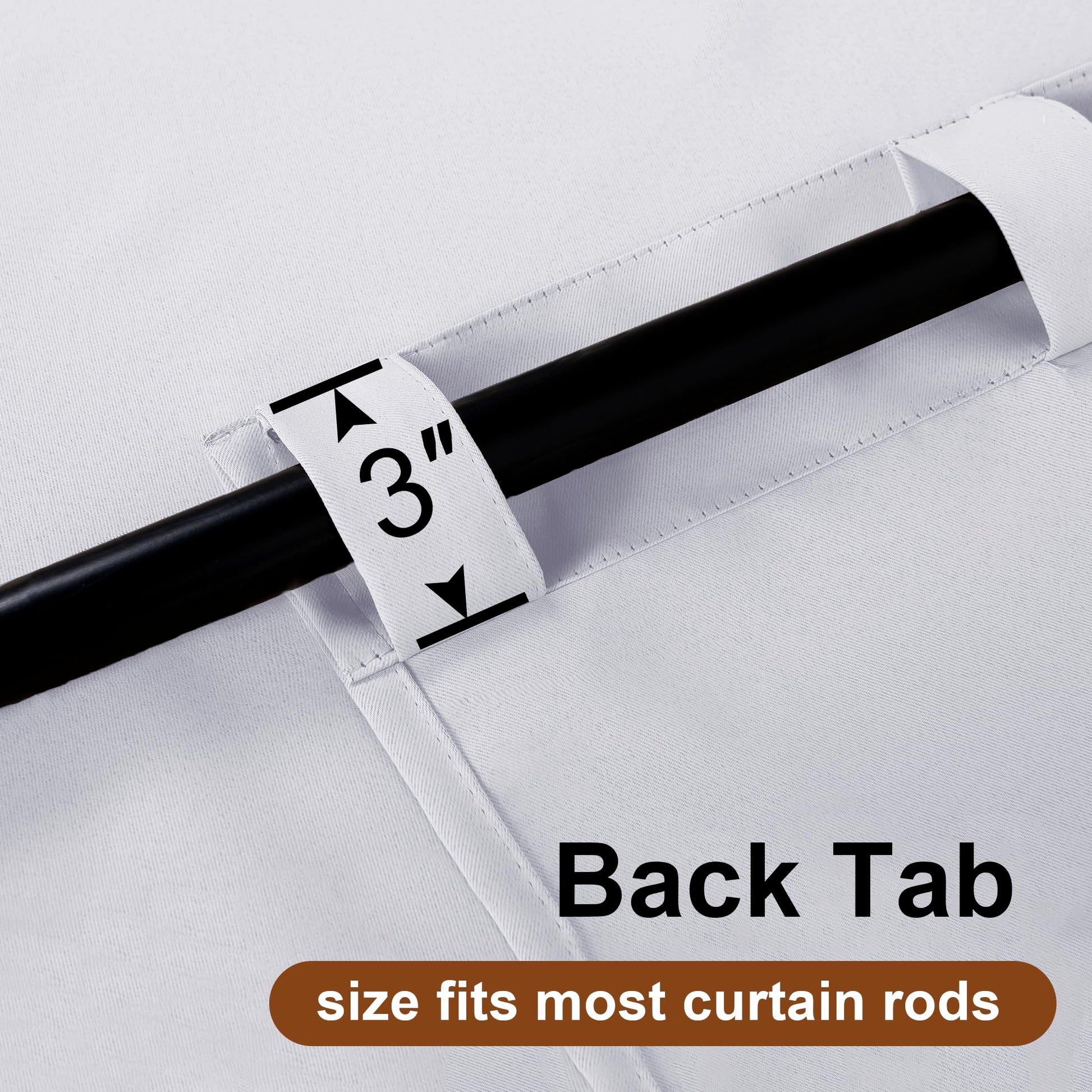 Pair of DWCN Blackout Curtains with tiebacks, rod pocket and back tab design, set of 2 panels for window coverage