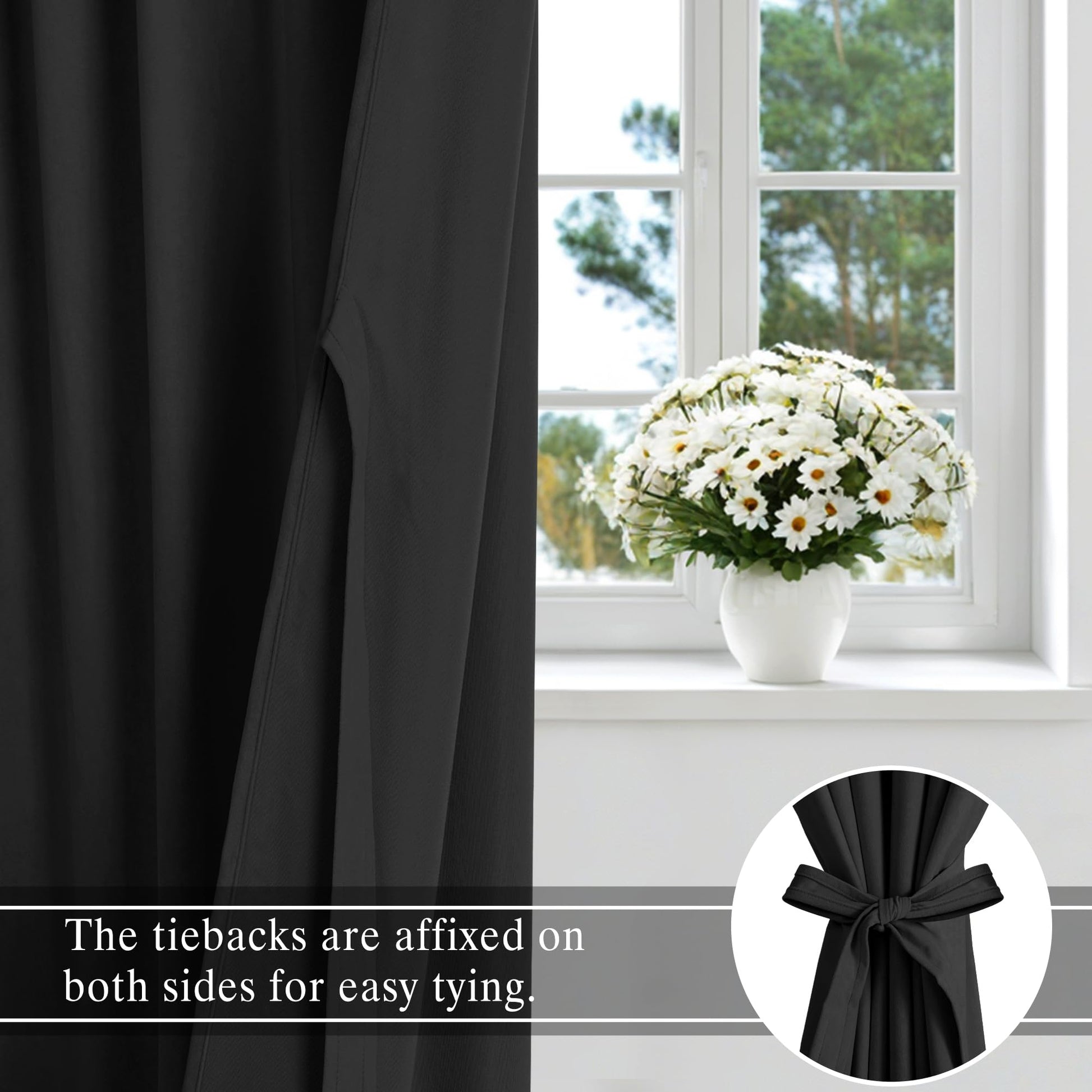 DWCN Velvet Curtains with 2 panels, rod pocket and back tab design showcasing soft, luxurious fabric and elegant window coverage.