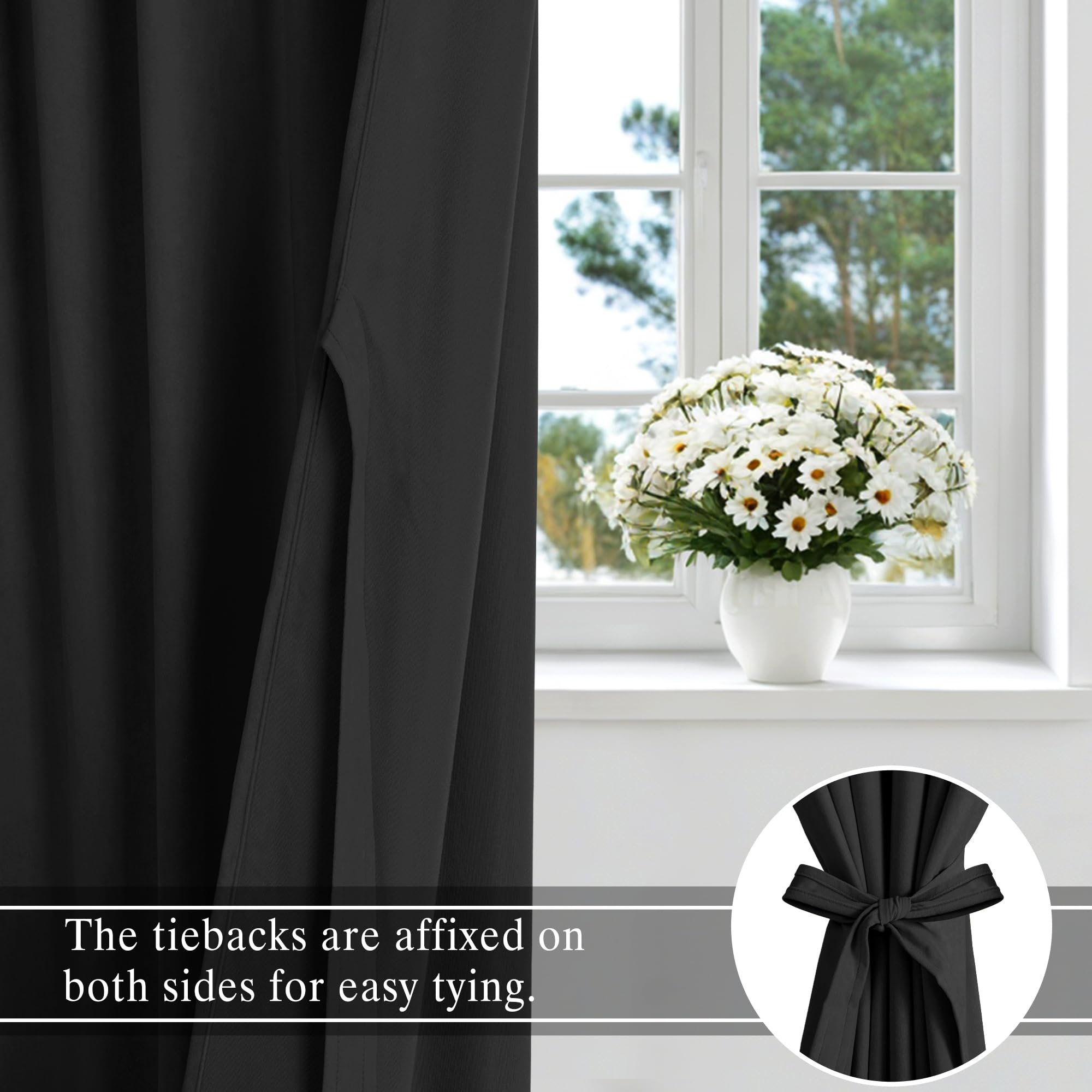 DWCN Velvet Curtains with 2 panels, rod pocket and back tab design showcasing soft, luxurious fabric and elegant window coverage.