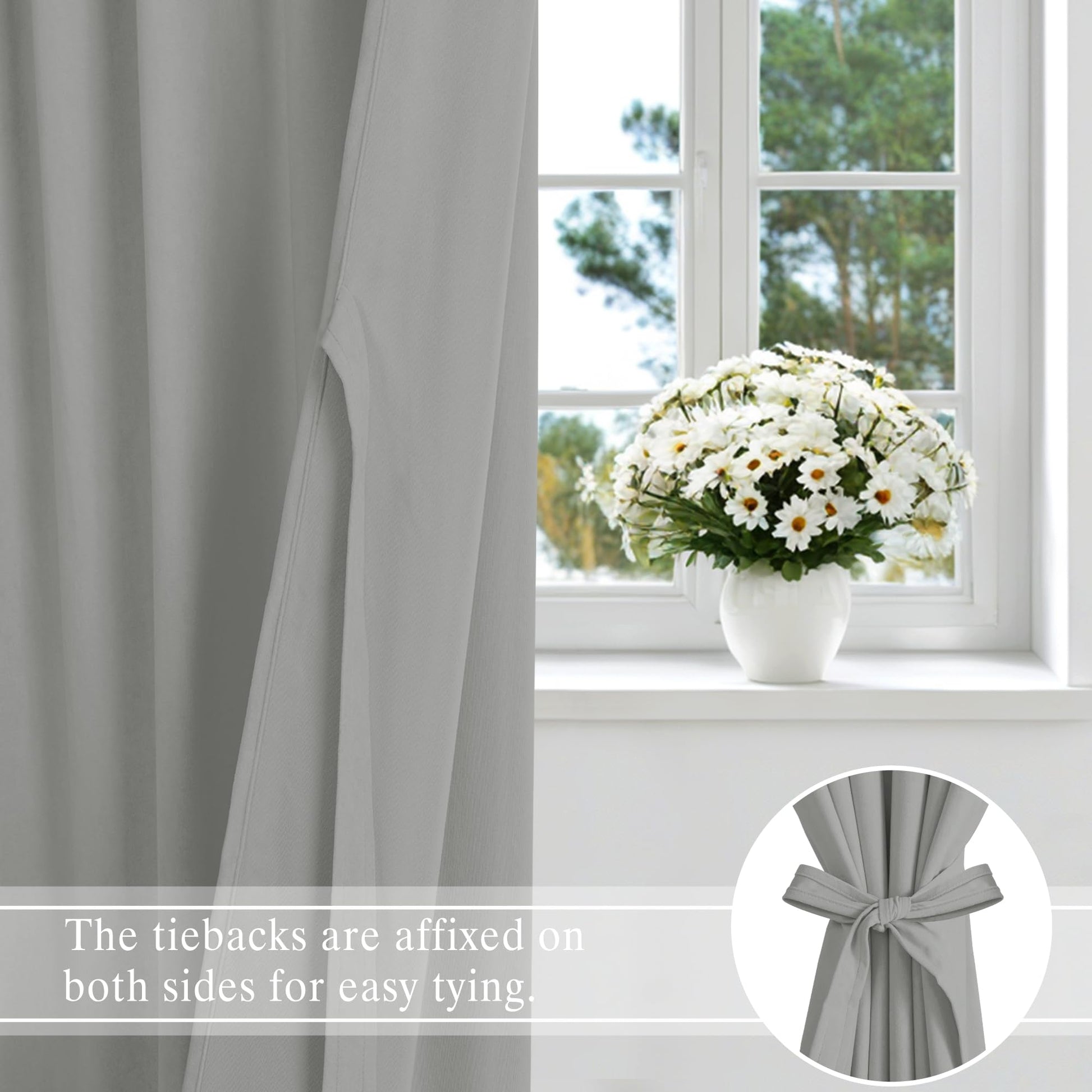 Two DWCN Velvet Curtains panels with rod pocket and back tab design hanging side by side in a stylish room setting.