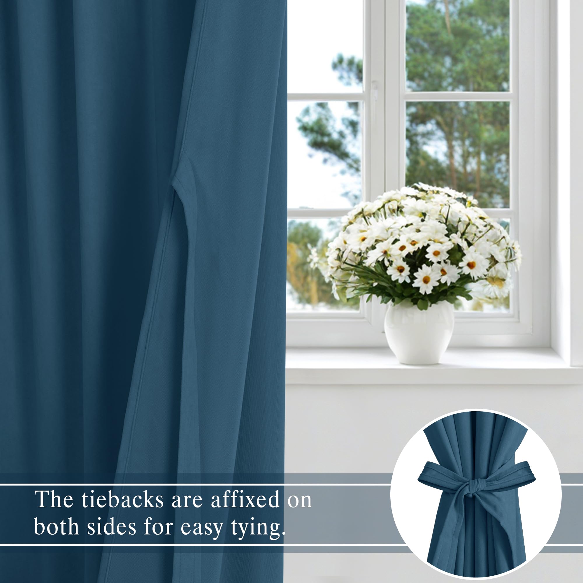 DWCN Velvet curtains, 2 panels with rod pocket and back tab design, soft plush fabric for elegant window coverage