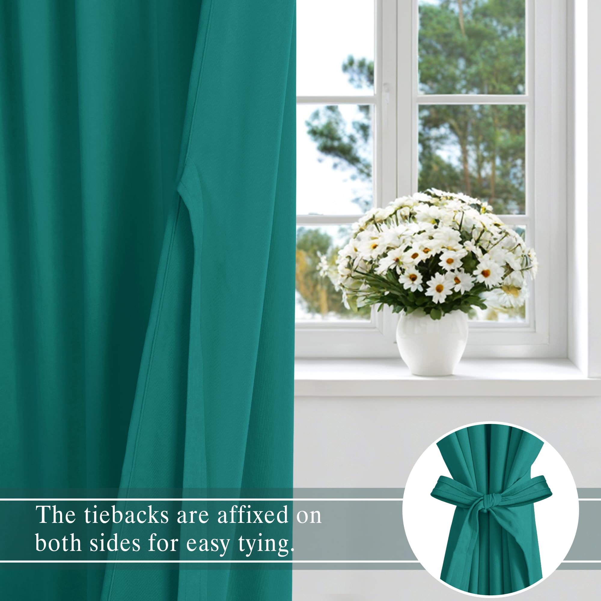 Two DWCN Velvet Curtains panels with rod pocket and back tab, shown hanging in a stylish living room setting.