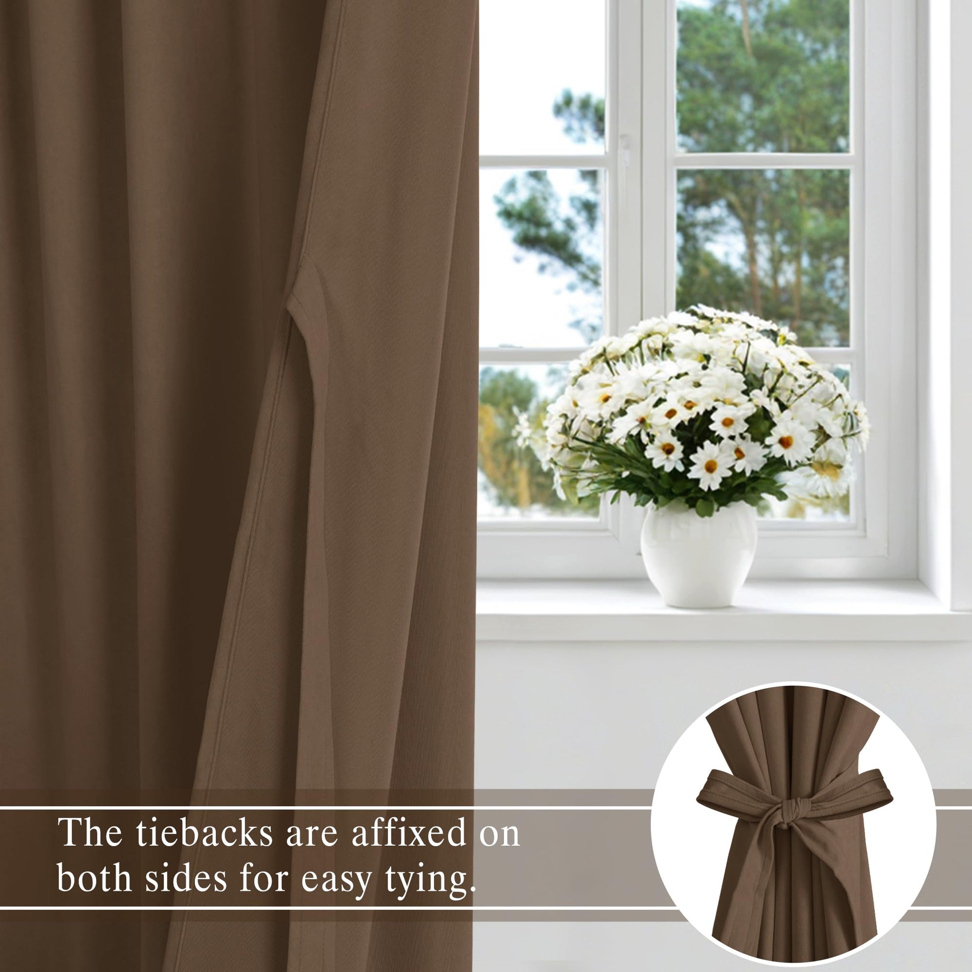 DWCN Velvet Curtains with 2 panels featuring rod pocket and back tab for elegant window decor.